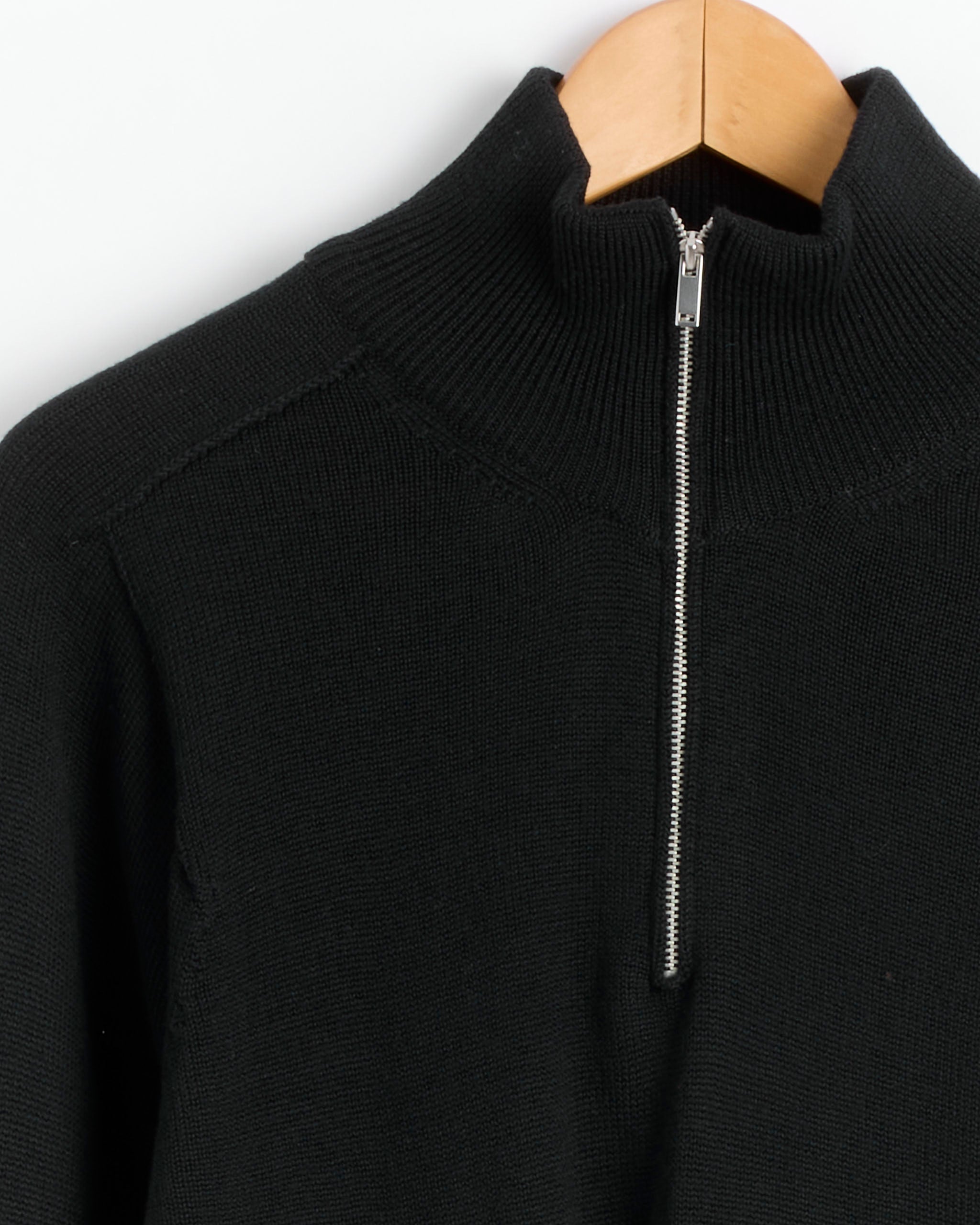 トップス PEACE COTTON ZIP UP TURTLENECK Maren Zip Up Turtleneck Sweater in Black