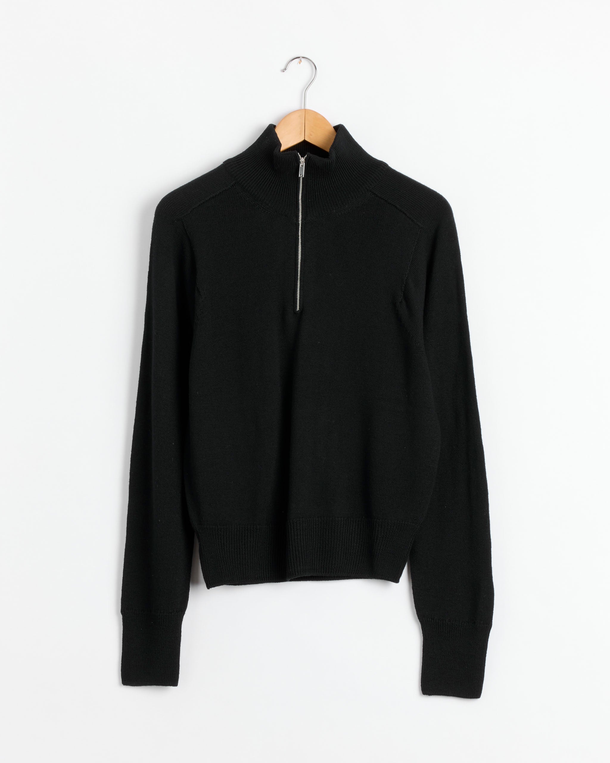 Silk Nep Zip Short Jacket in Black