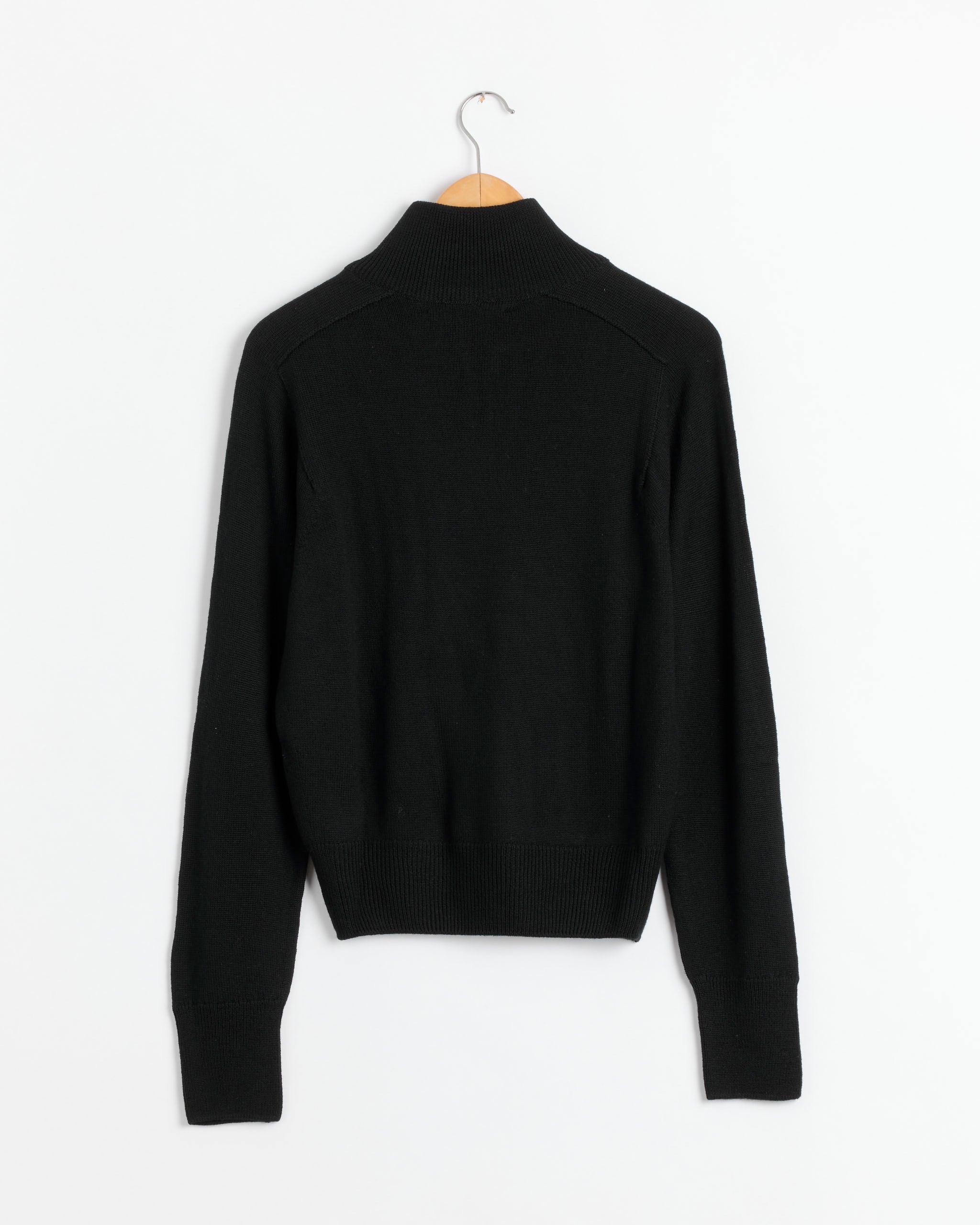 Maren Zip Up Turtleneck Sweater in Black