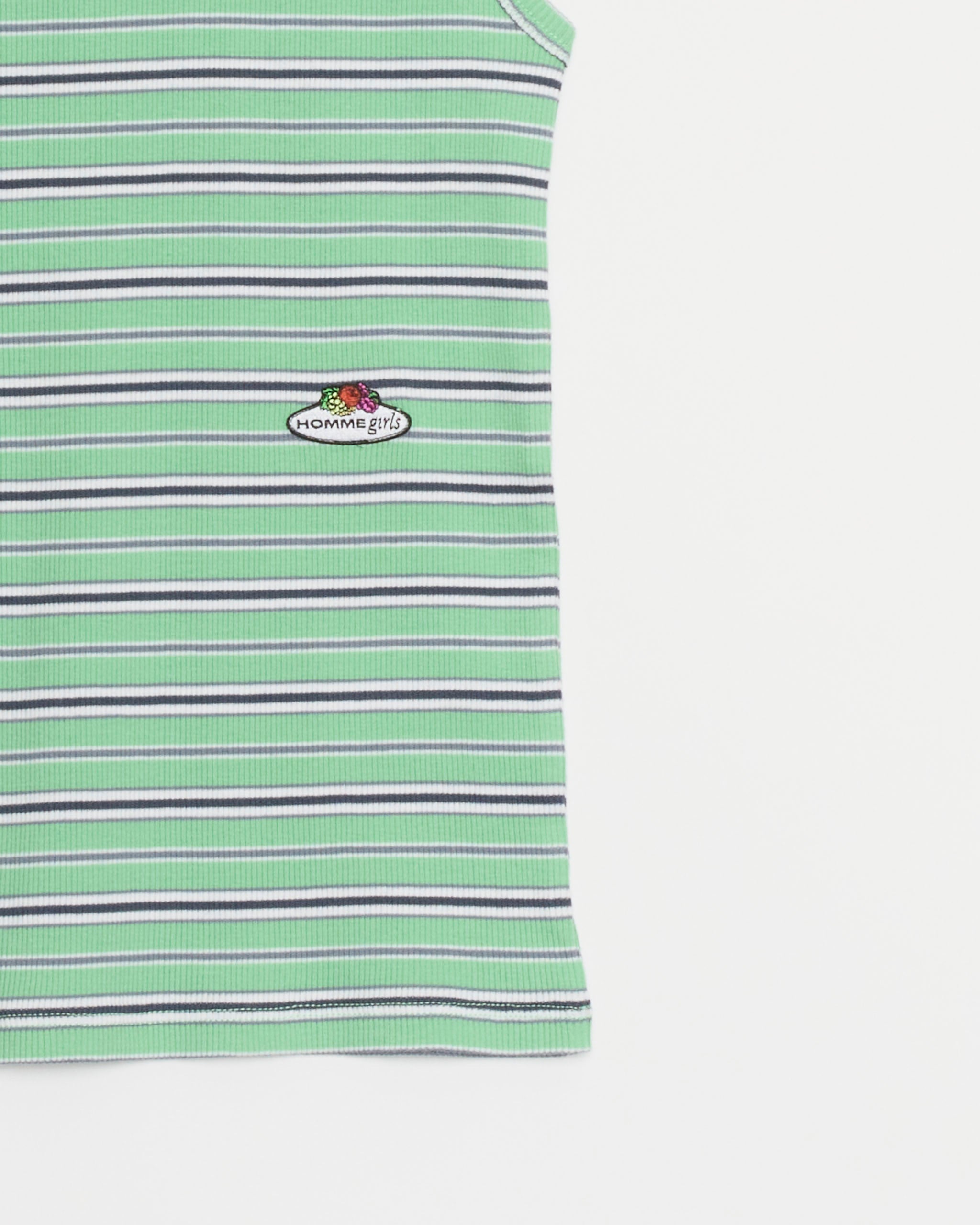 Hommegirls Striped Cami Tank Top, Green Stripe - Green Stripe / M (285924)
