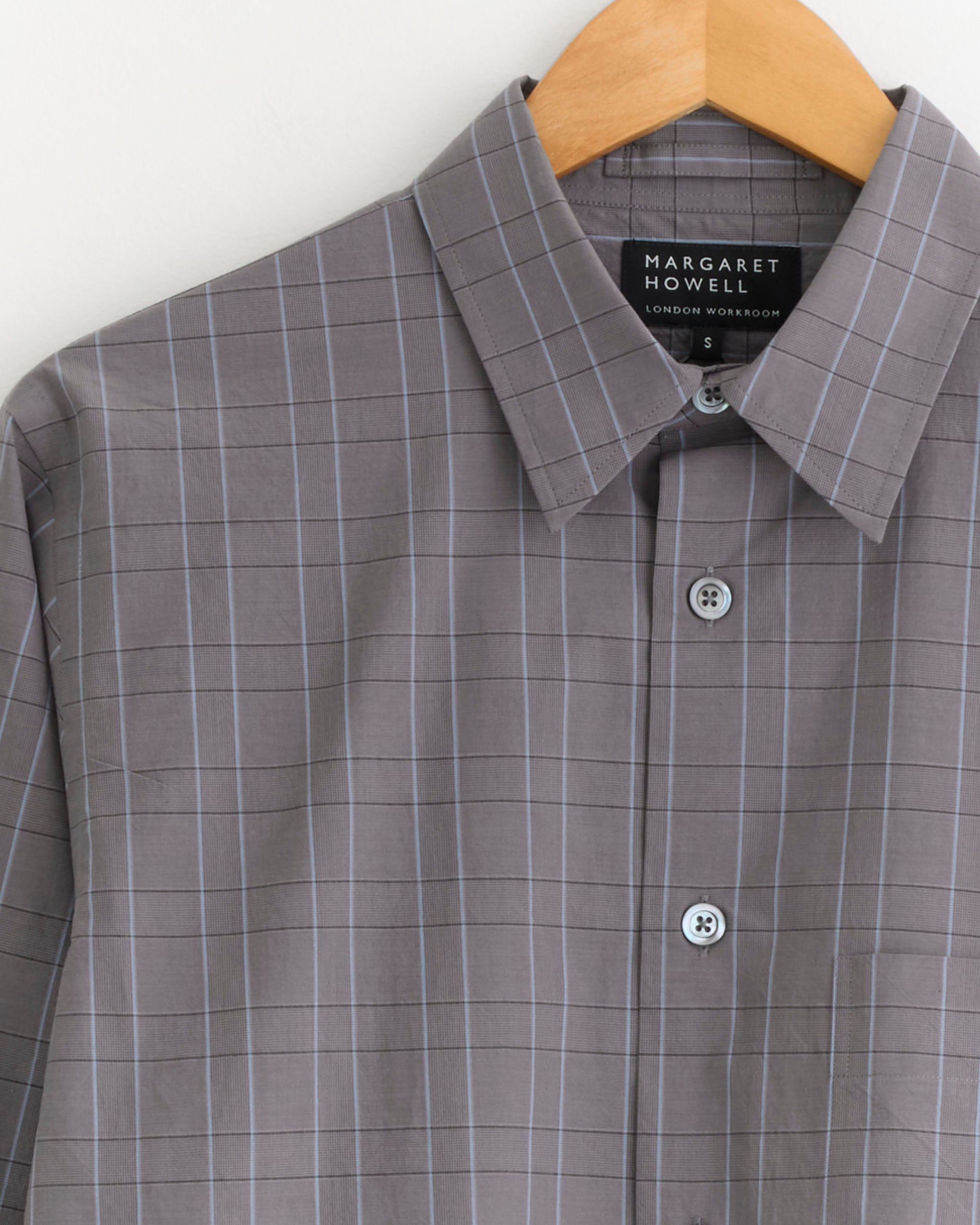 Margaret Howell Basic Shirt - Charcoal/Graphite/Blue / S (286385)