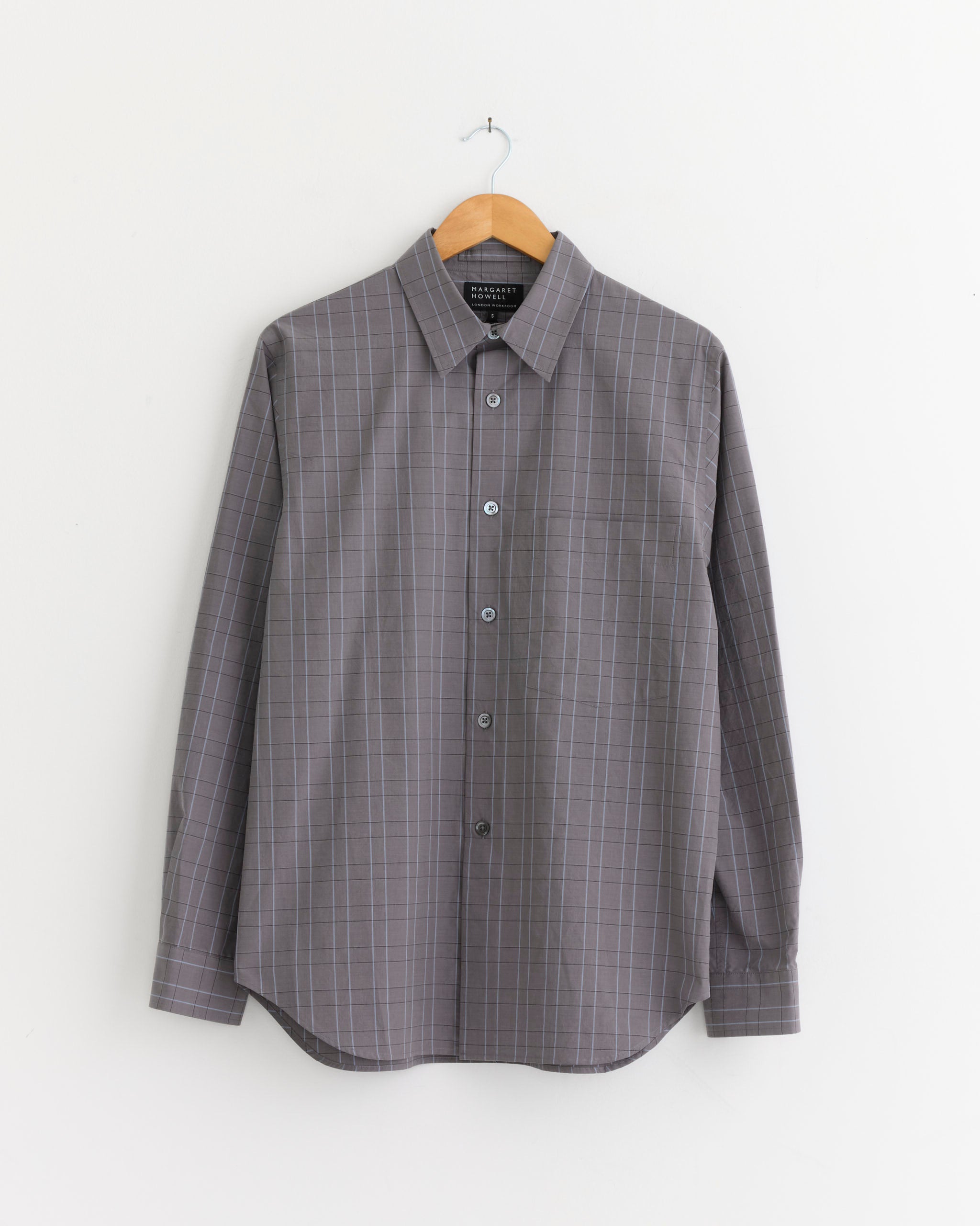 Margaret Howell Basic Shirt - Charcoal/Graphite/Blue / S (286385)
