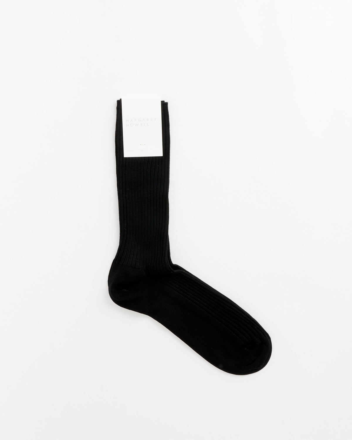 Margaret Howell Full Rib Sock, Black - Black / OS (286397)