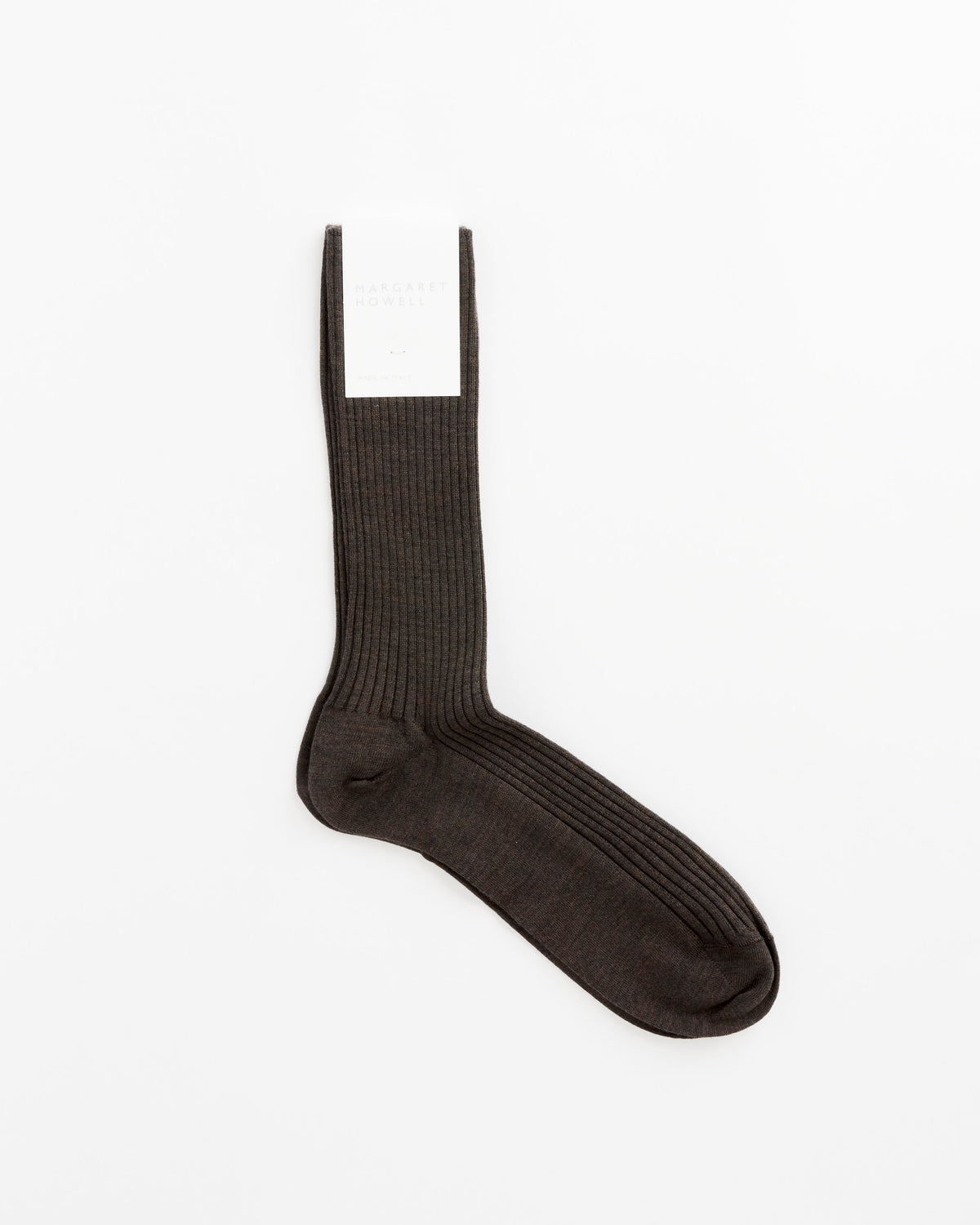 Margaret Howell Full Rib Sock, Dark Brown - Dark Brown / OS (286399)