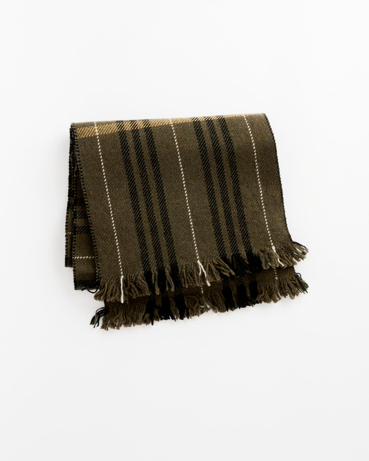 Margaret Howell Grid Check Scarf - Khaki / OS (286401)