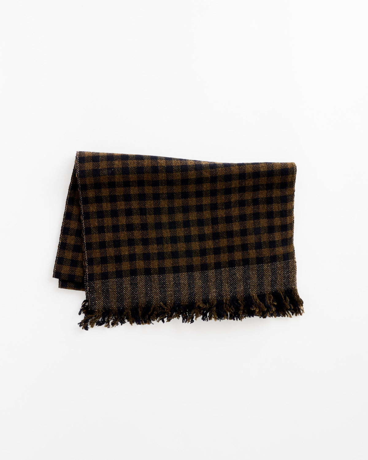 Margaret Howell Fine Gingham Scarf - Brown/Dark Navy / OS (286402)