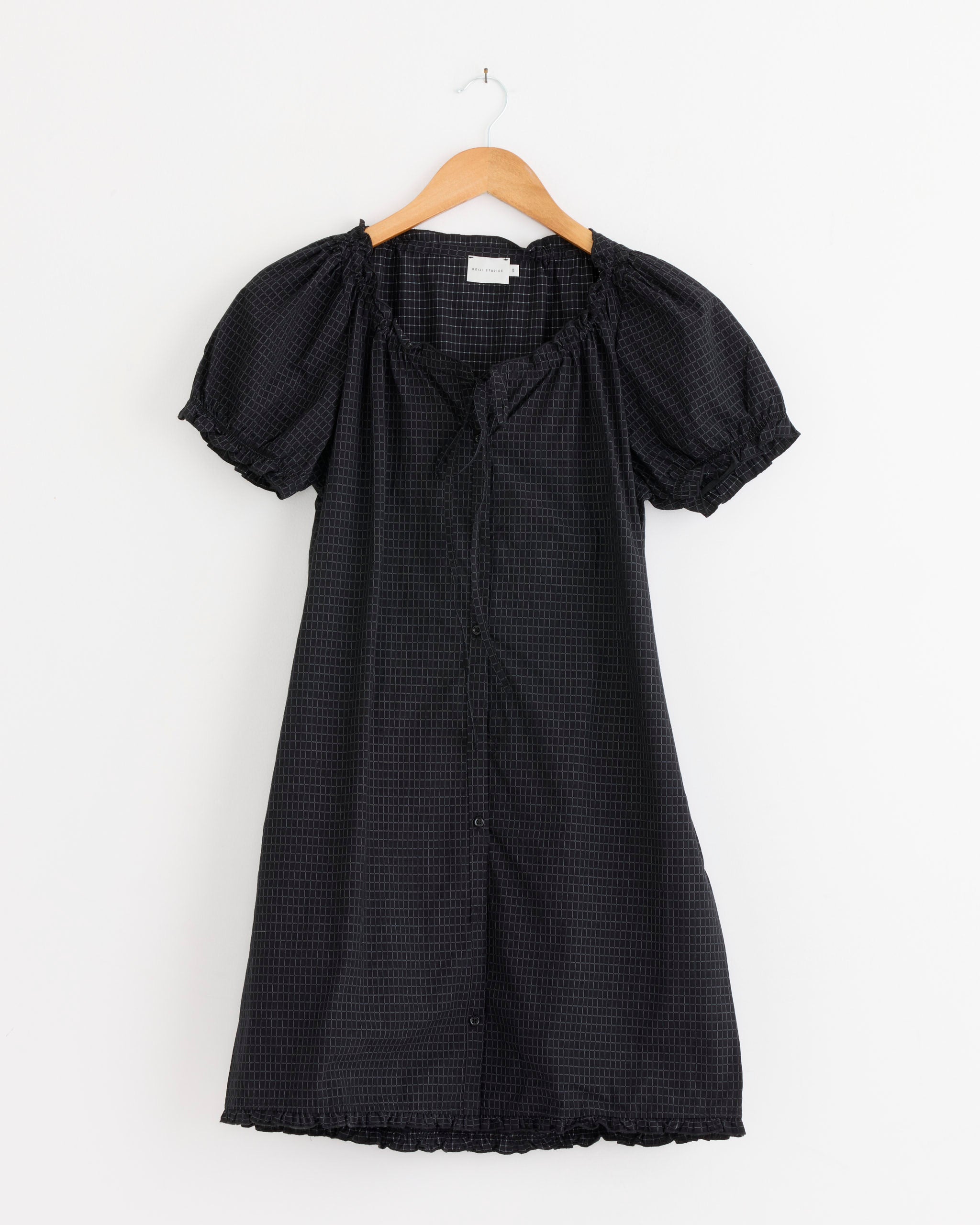 Deiji Studios Buttoned Mini Dress - Mono Grid / XS (286469)