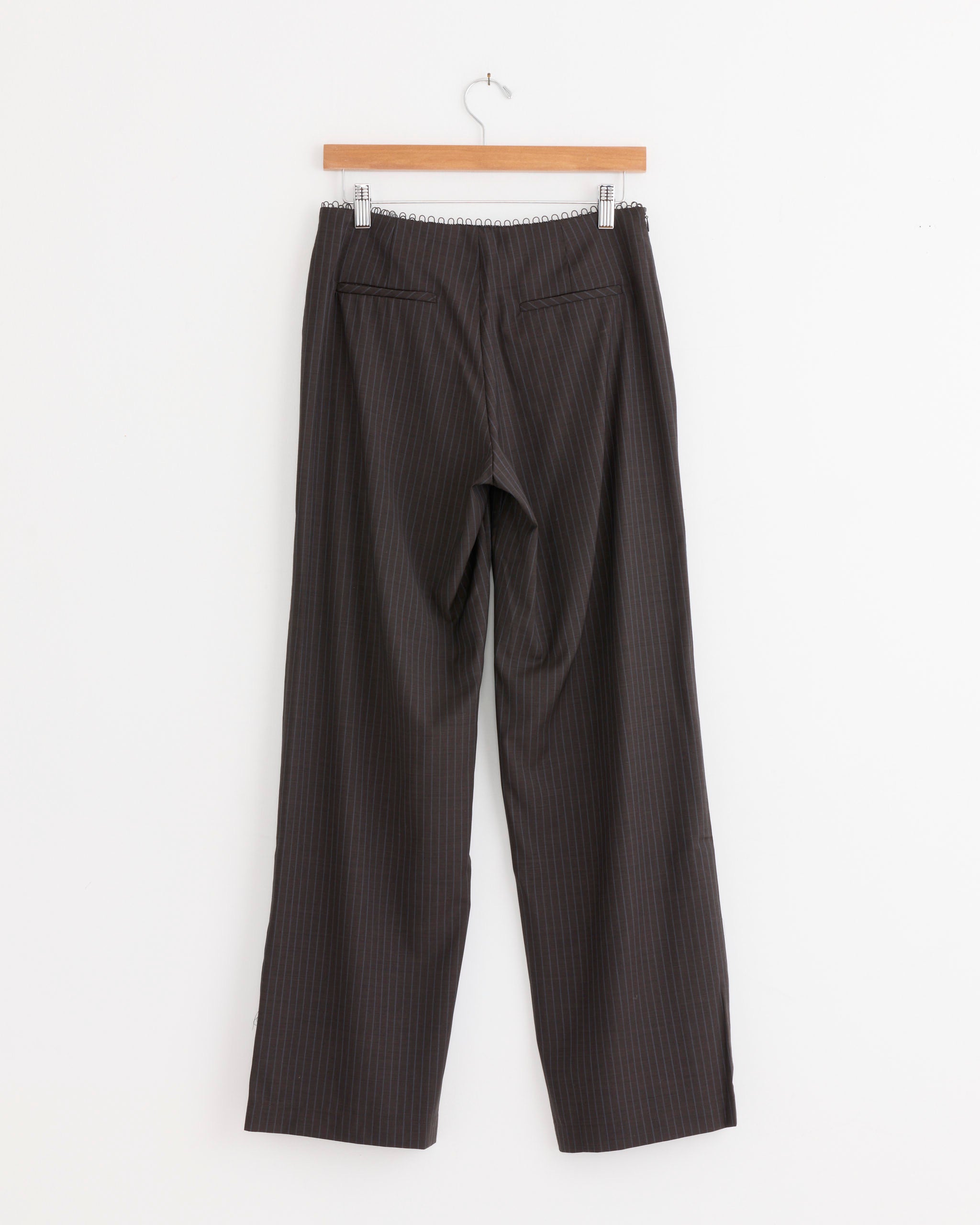 Deiji Studios Pure Wool Zip Pant - Charcoal Stripe / XS (286489)