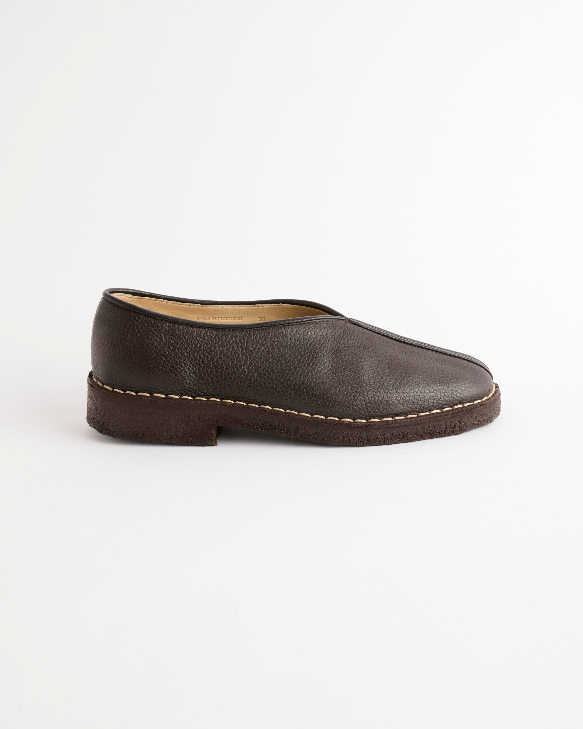 Lemaire Piped Crepe Slipper - Dark Brown / 38 (286604)