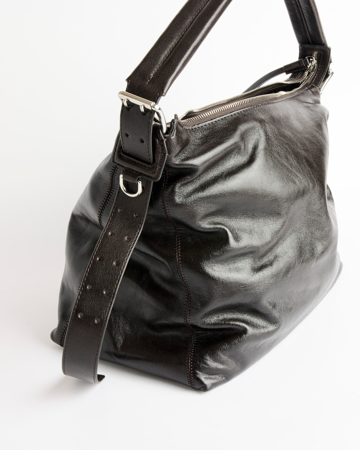 Lemaire Small Belted Hobo Bag - Dark Chocolate - Default Title (286620)