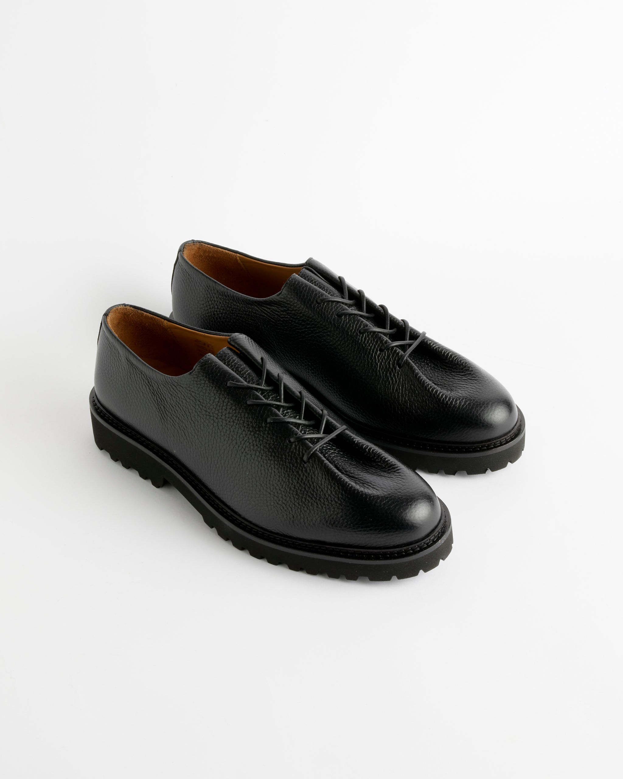 Jacques Soloviere Paris Edouard Lug Grained Calf Leather, Black - Black / 45 (286938)