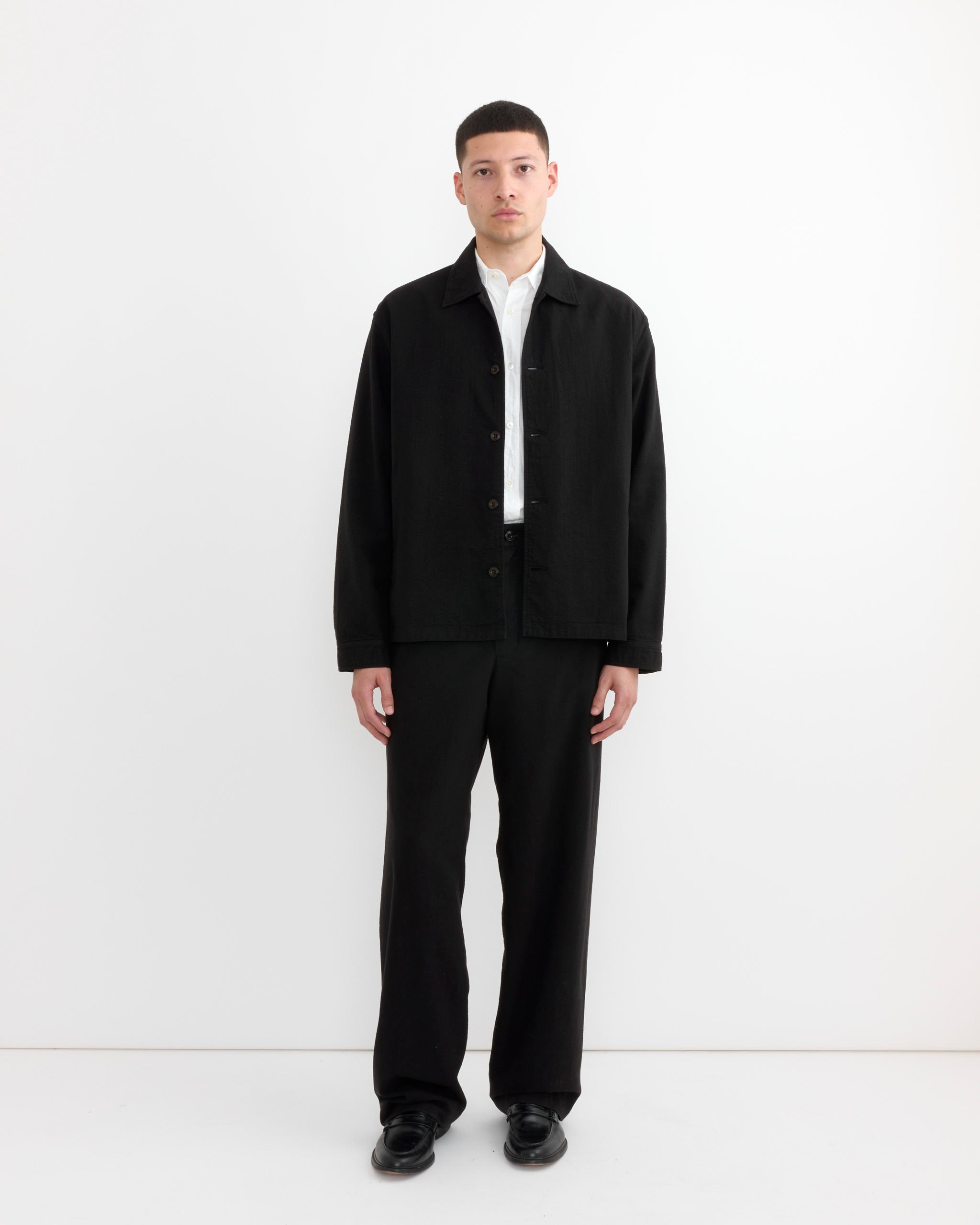 SEERSUCKER STAND COLLAR JKT tenderloin