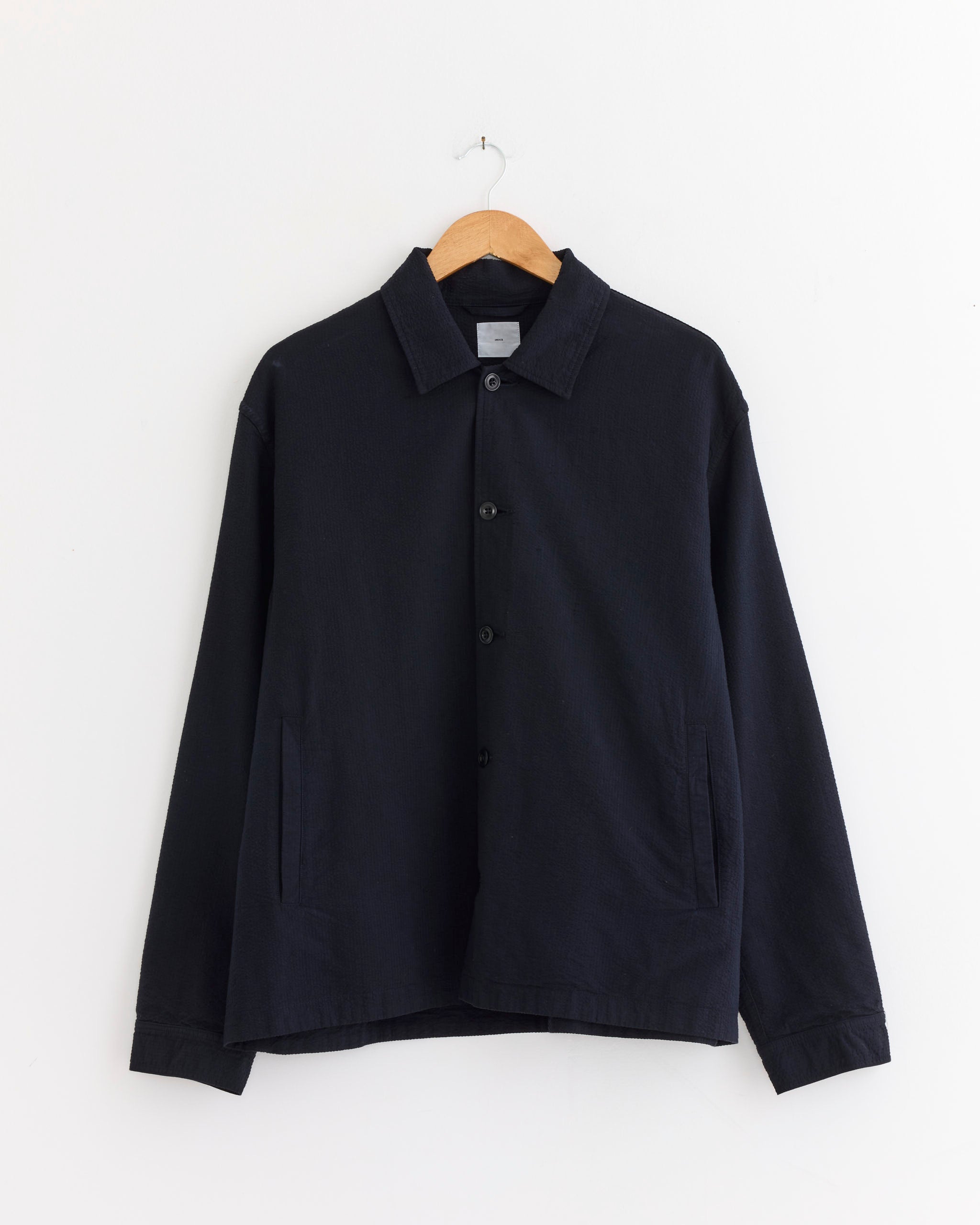 Hemp Duck Zip Short Jacket in Brown