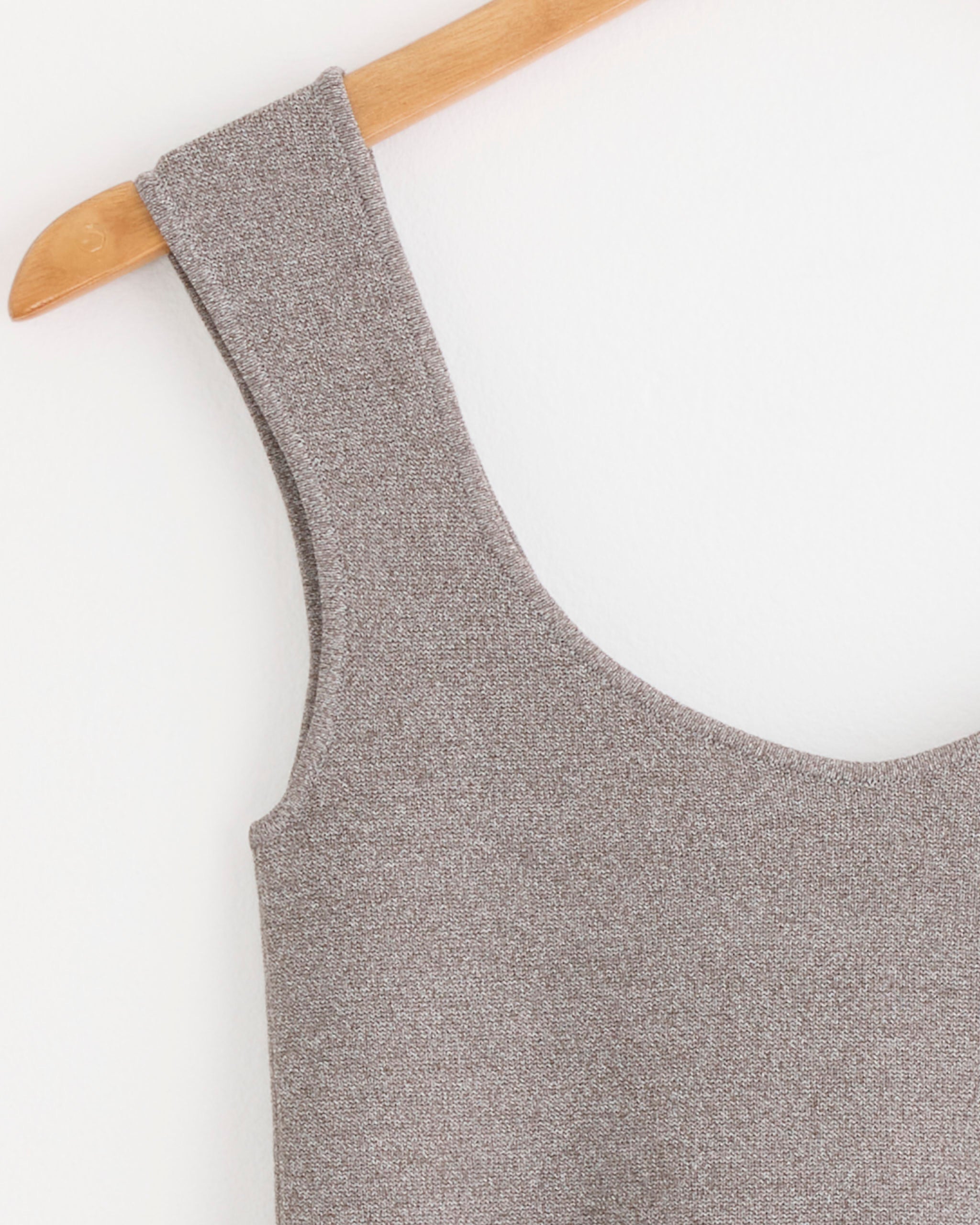 Róhe Bustier Shaped Side Slit Top - Taupe Melange / FR34 (287078)