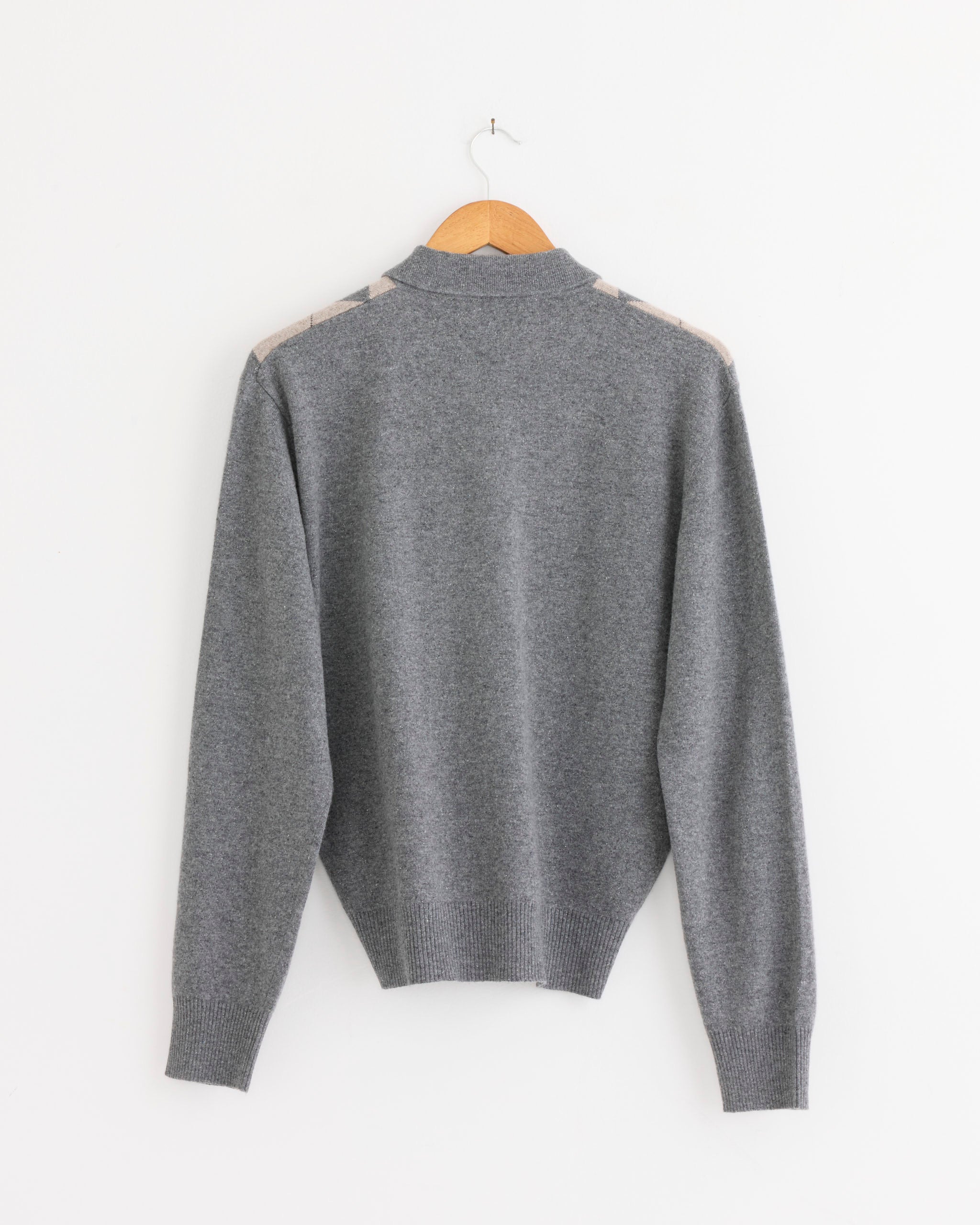 Róhe Argyle Mouline Polo - Grey/Oat Check / FR36 (287082)