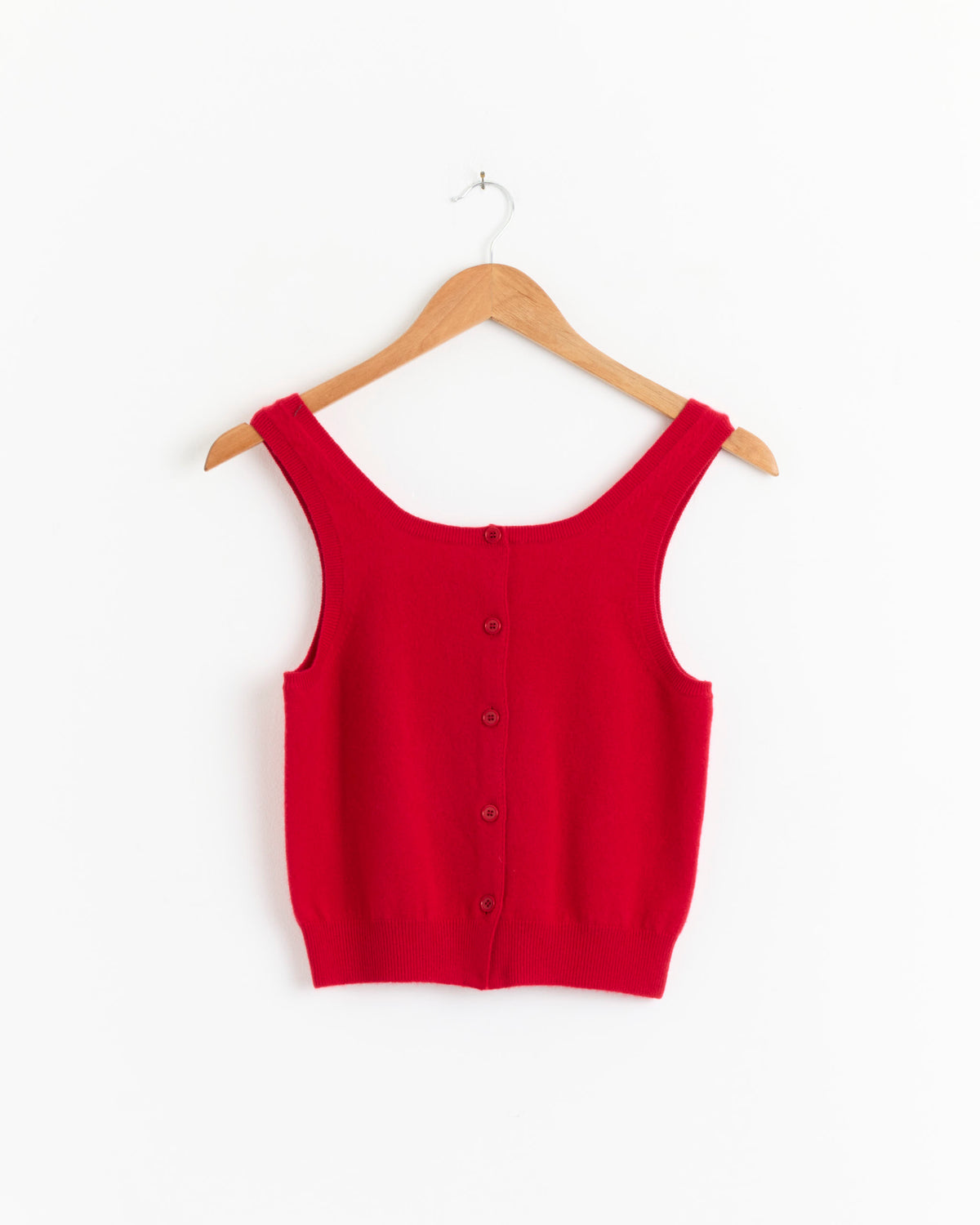 Amomento Cashmere Button Up U-Neck Vest - Red / 1 (287196)