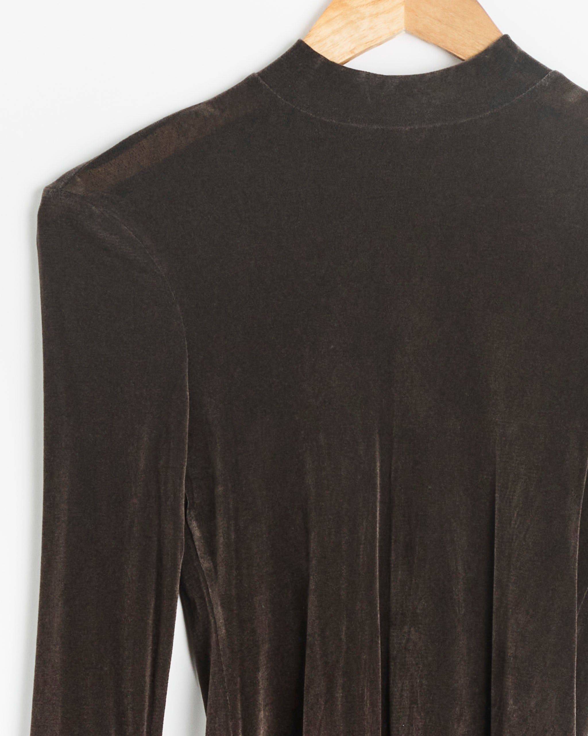Amomento Mock Neck Top - Brown / 0 (287226)