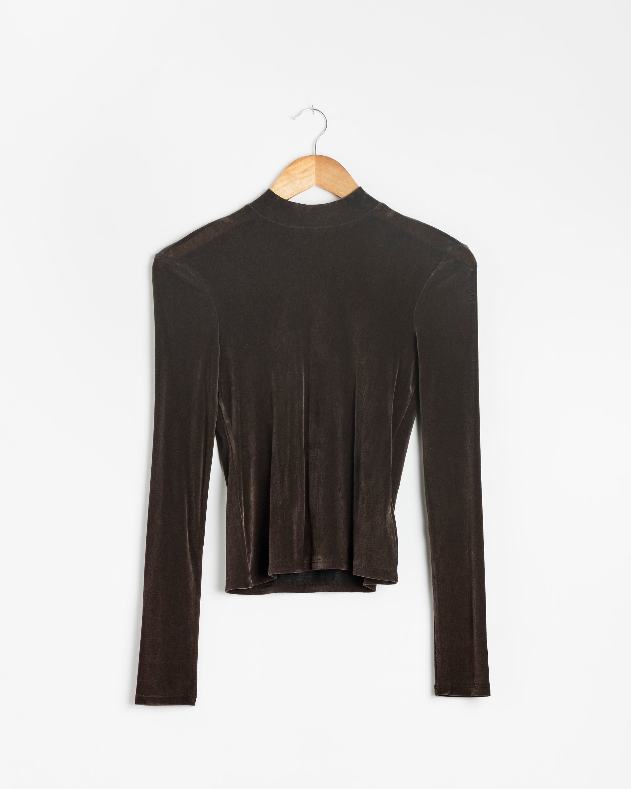 Amomento Mock Neck Top - Brown / 0 (287226)