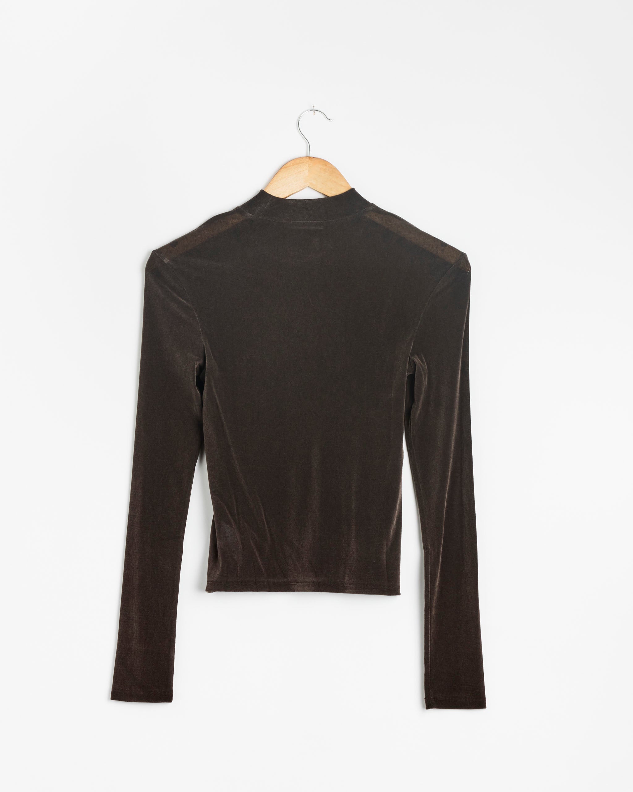 Amomento Mock Neck Top - Brown / 0 (287226)
