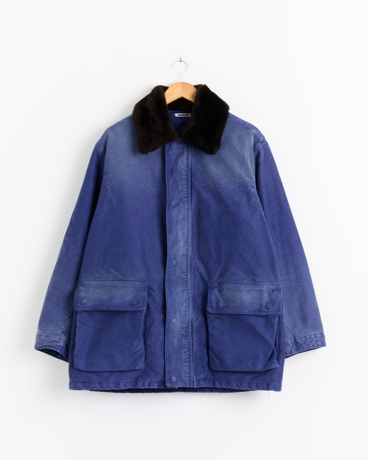 Auralee Garment Dyed Heavy Moleskin Blouson - Faded Navy / 1 (287291)