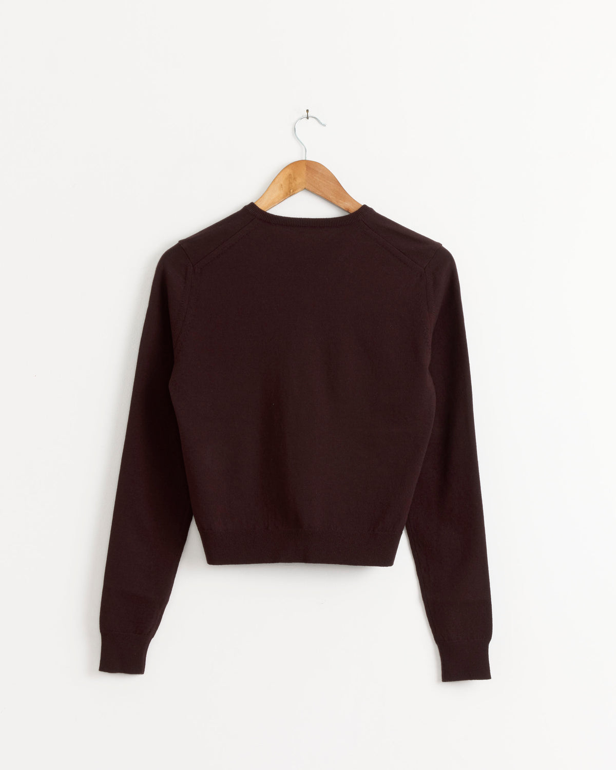 High Twist Wool V-Neck Pullover in Red Brown - Red Brown / 1 (287293)