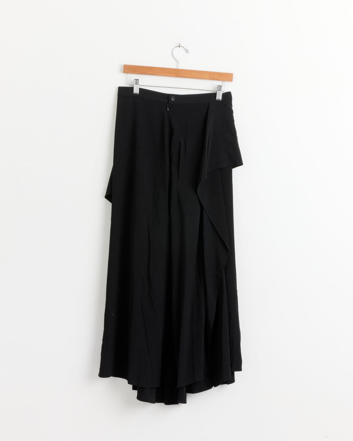 Y's Asymmetric Drape Skirt - Black / 2 (287370)