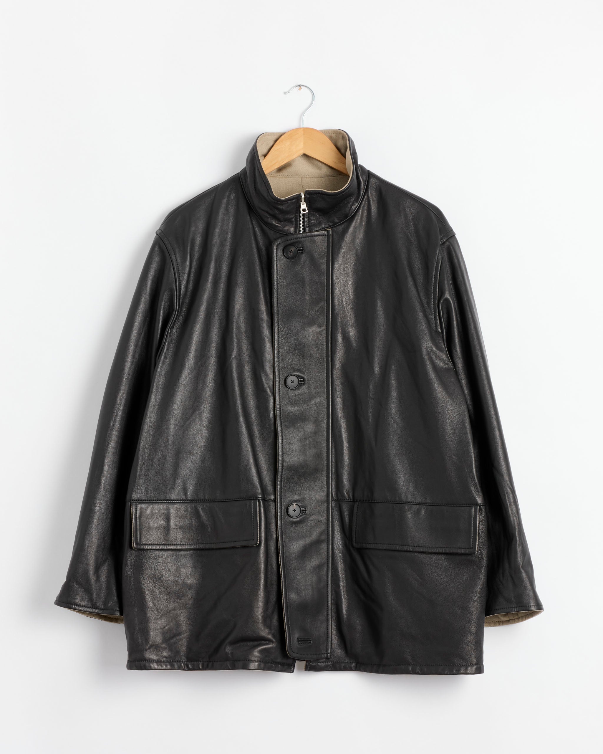 ま*く様 AURALEE LIGHT WOOL MAX GABARDINE JA Light Wool Max Gabardine Jacket in Top Black
