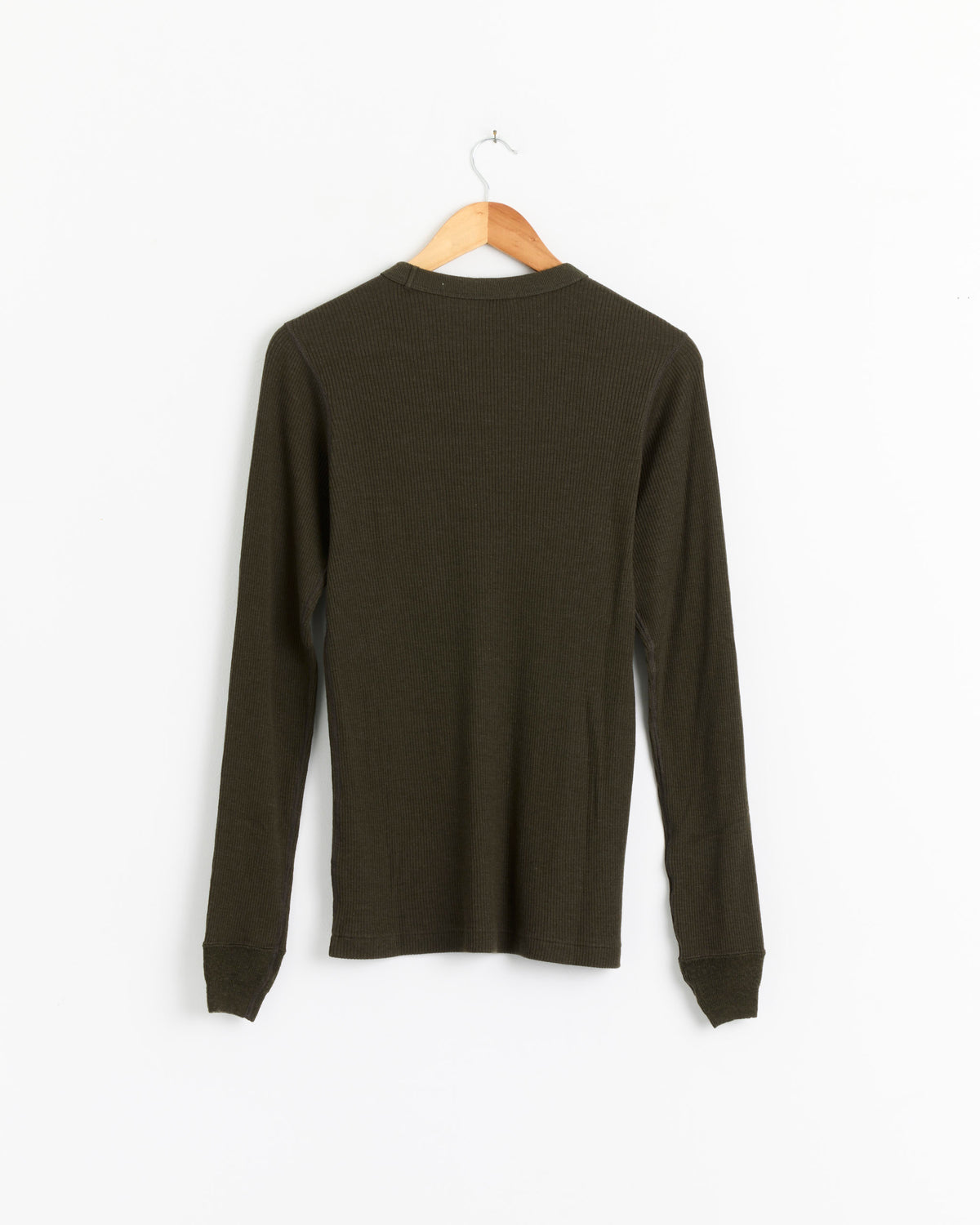 Auralee Wool Silk Soft Rib L/S Tee - Dark Brown / 4 (287576)