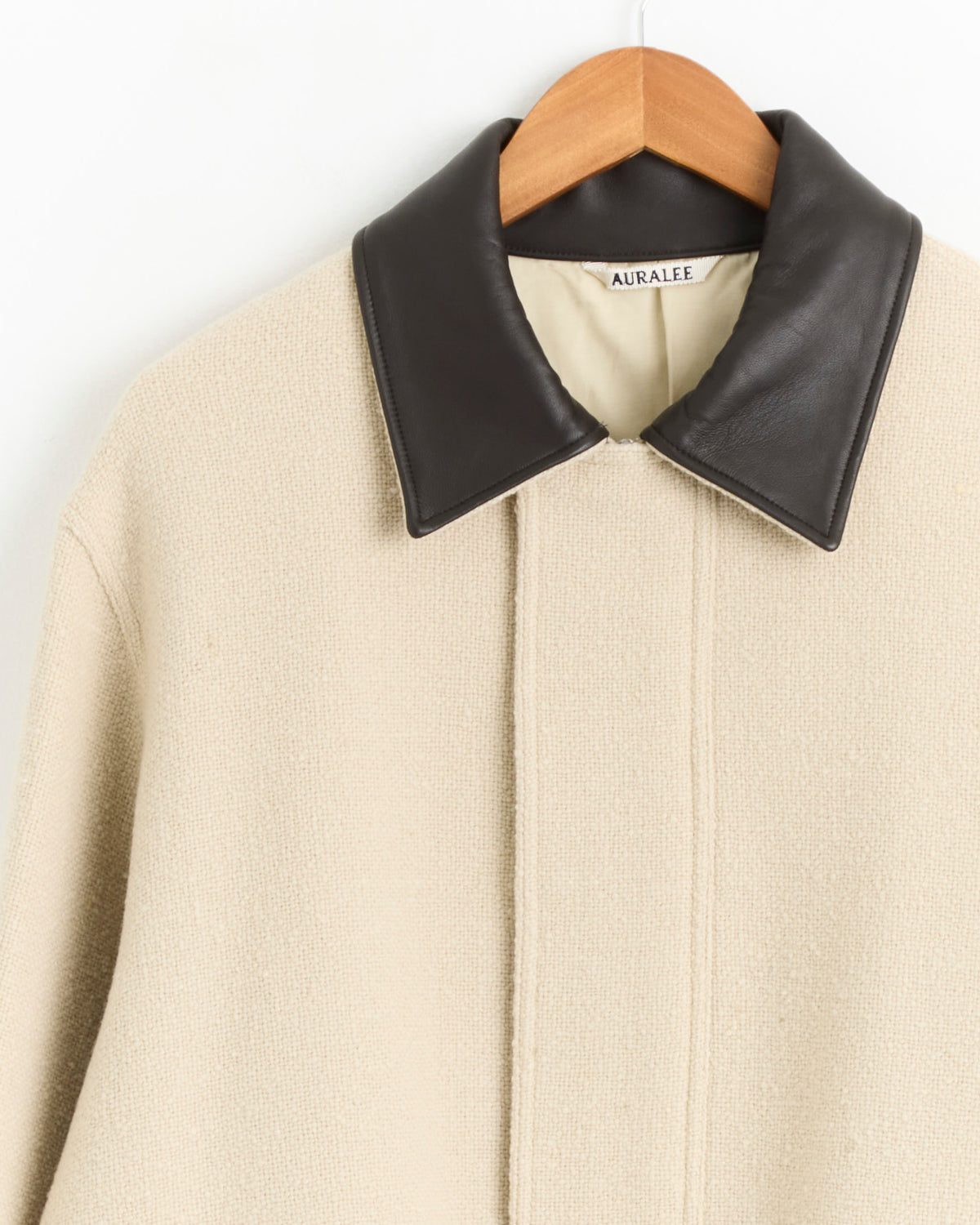 Auralee Homespun Tweed Zip Blouson - Ivory Beige / 3 (287587)