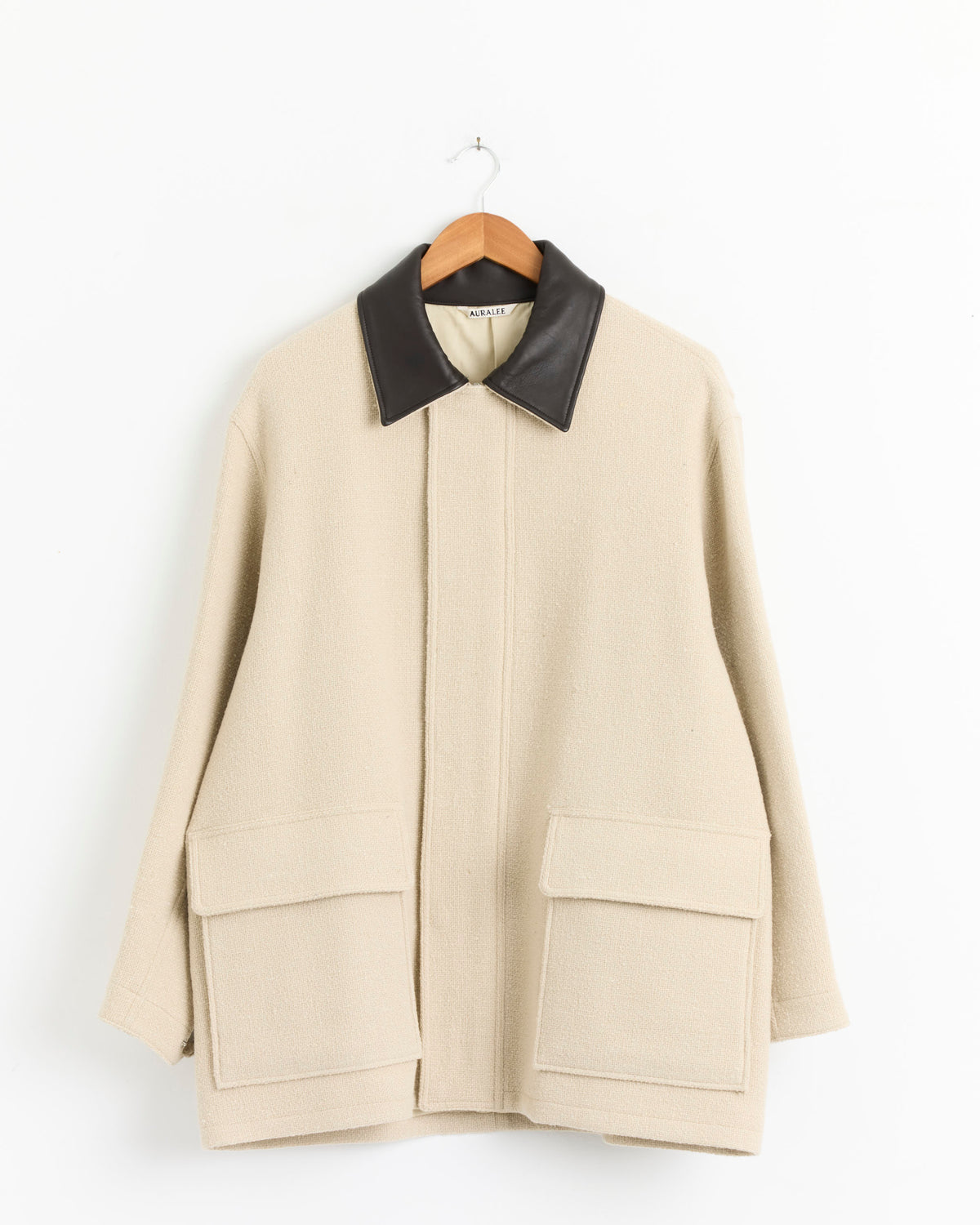 Auralee Homespun Tweed Zip Blouson - Ivory Beige / 3 (287587)