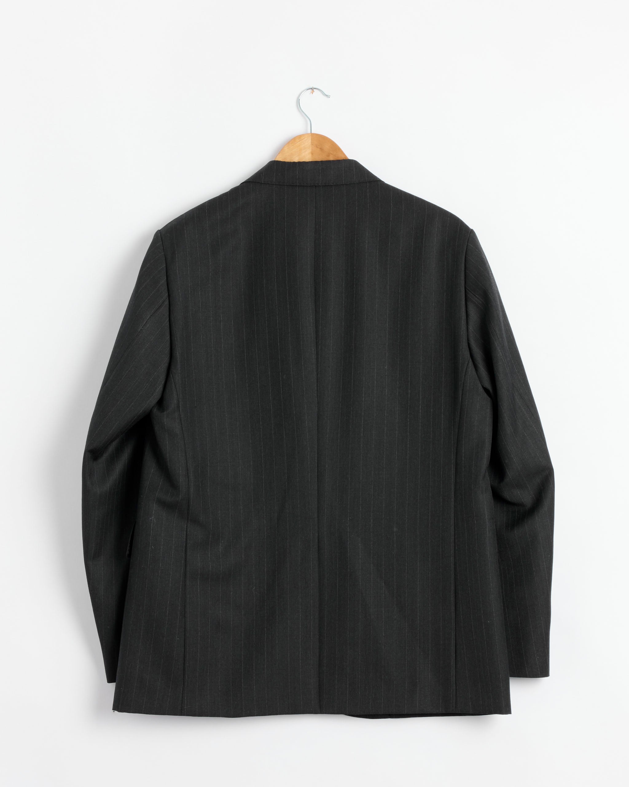 Bluefaced Wool Jacket in Charcoal Navy Stripe