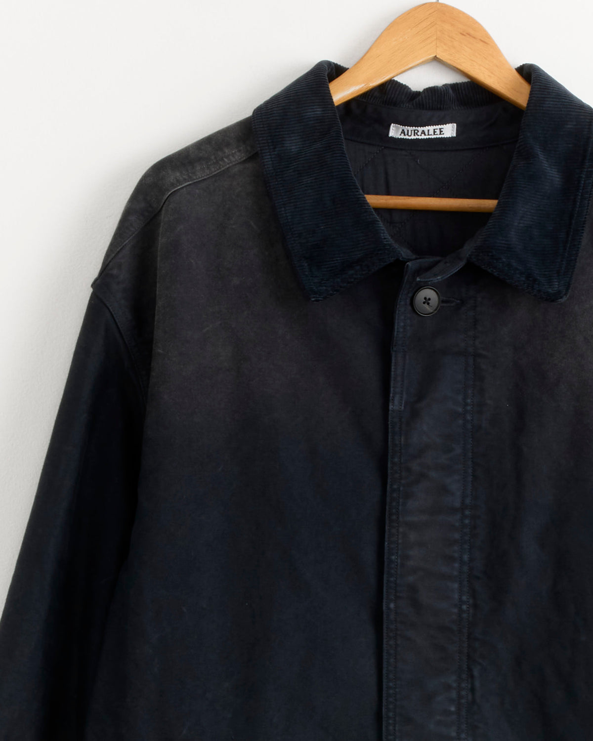 Auralee Garment Dyed Heavy Moleskin Coat, Faded Black - Faded Black / 4 (287608)
