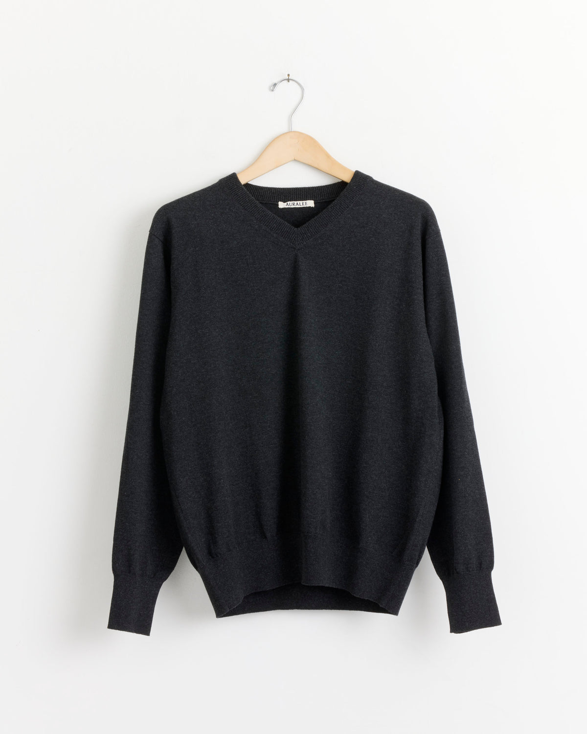 High Twist Wool V Neck Pullover in Charcoal - Charcoal / 4 (287625)