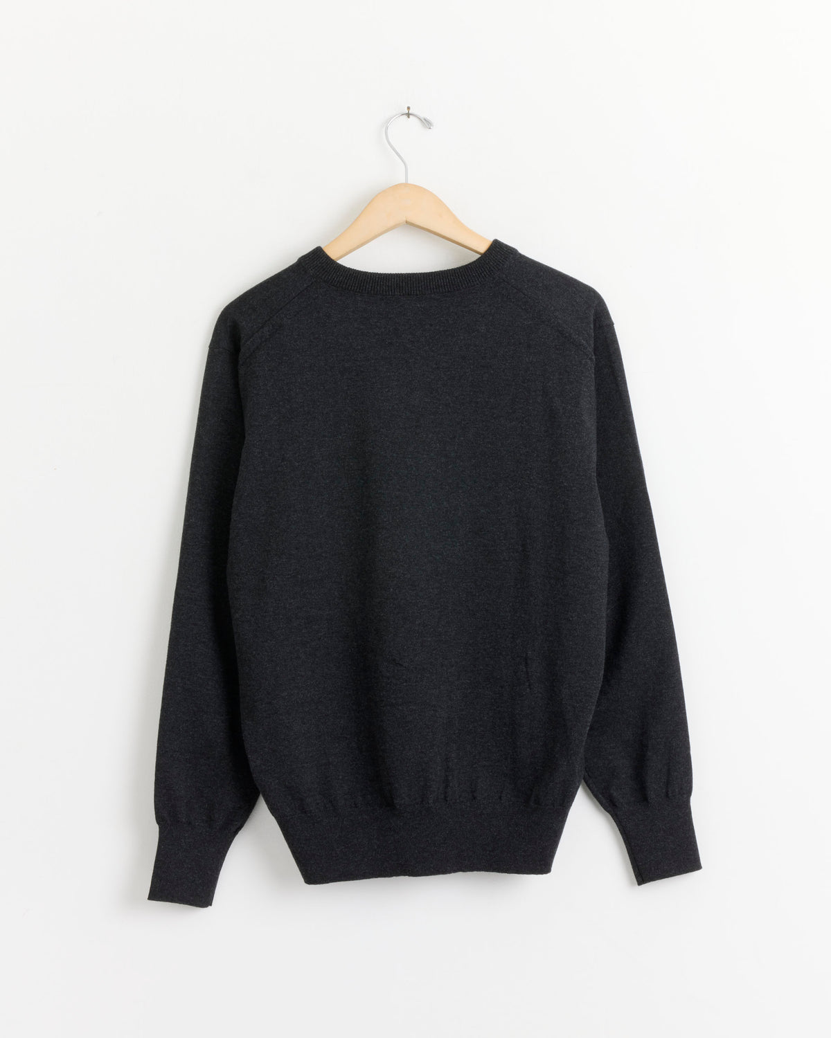 High Twist Wool V Neck Pullover in Charcoal - Charcoal / 4 (287625)
