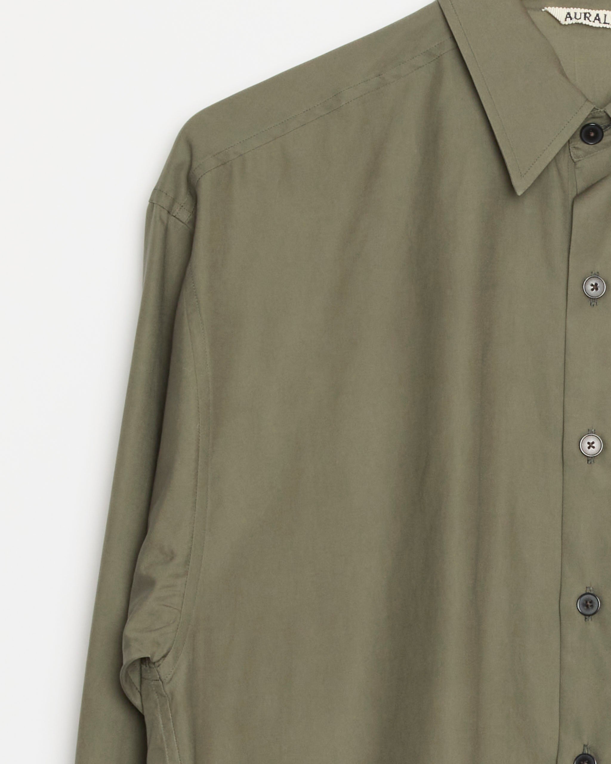 トップス AURALEE 21SS WASHED FINX TWILL BIG SHIRT Washed Finx Twill Big Shirt in Dark Olive