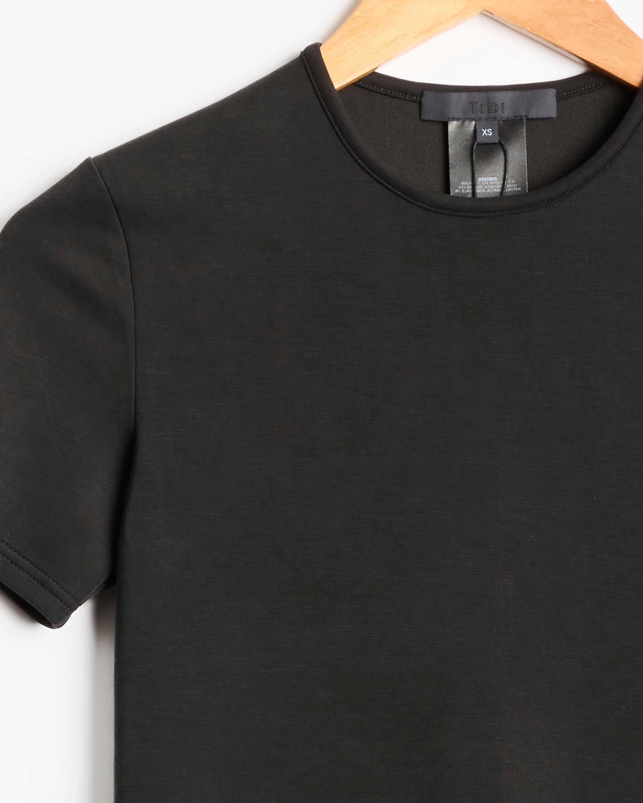 Tibi Feather Weight S/S Tee - Black / XS (287882)