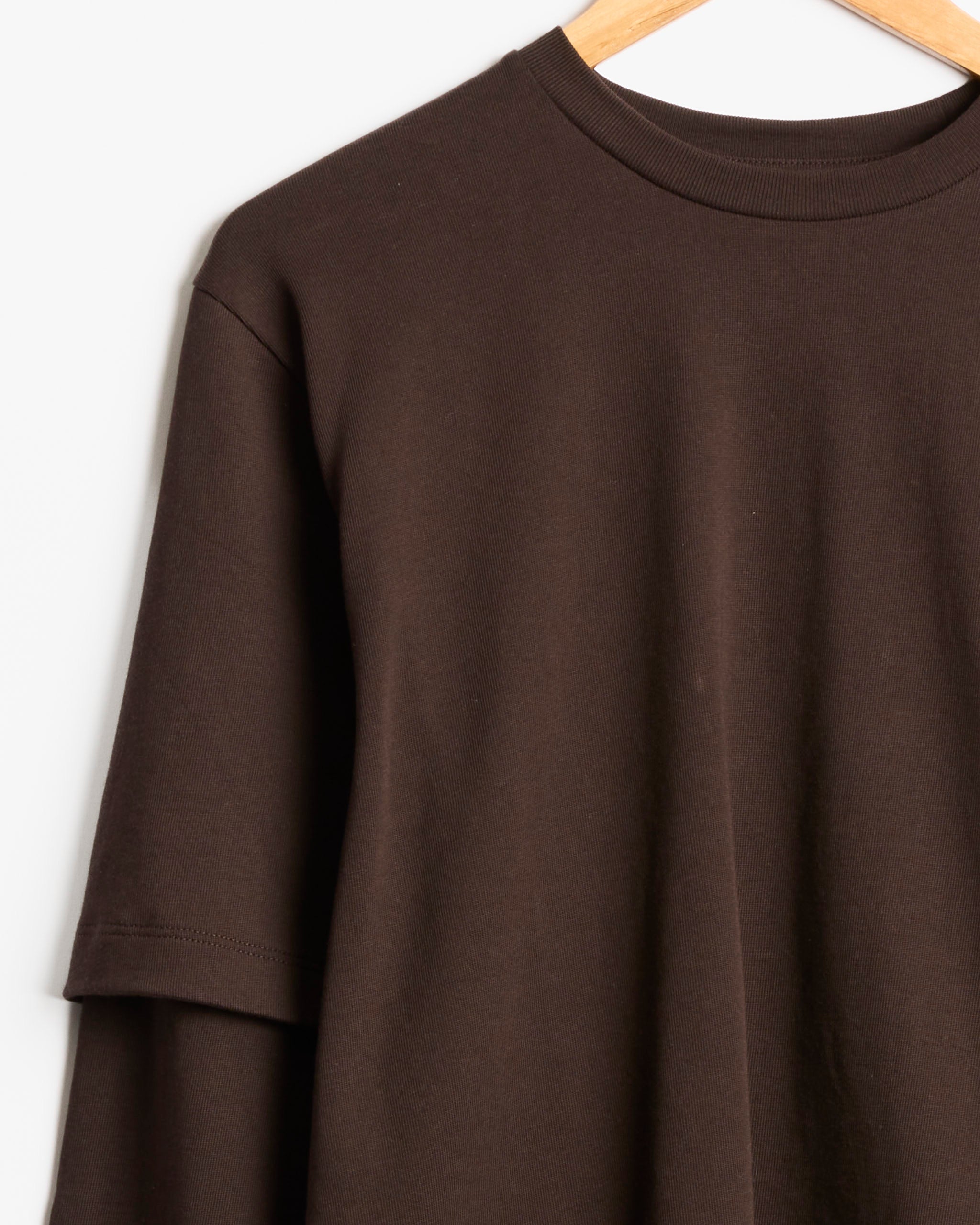 Tibi Perfect L/S T-Shirt - Brown / XS (287886)
