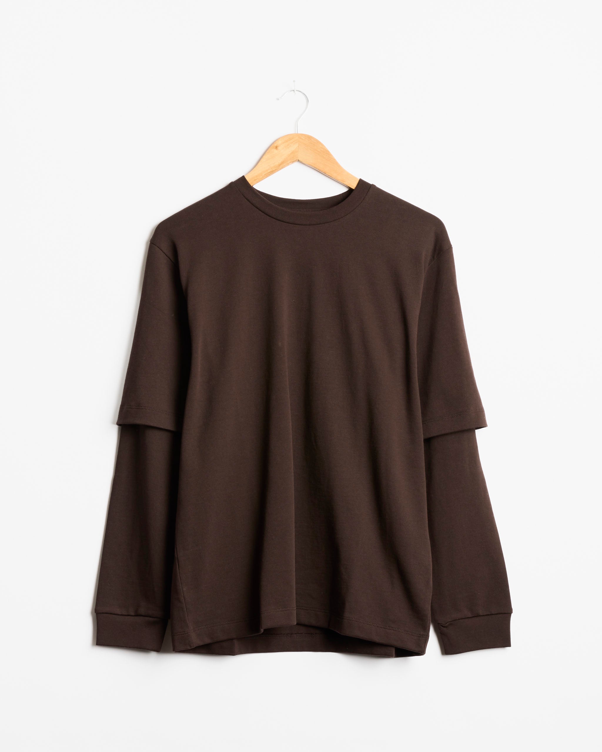 Tibi Perfect L/S T-Shirt - Brown / XS (287886)