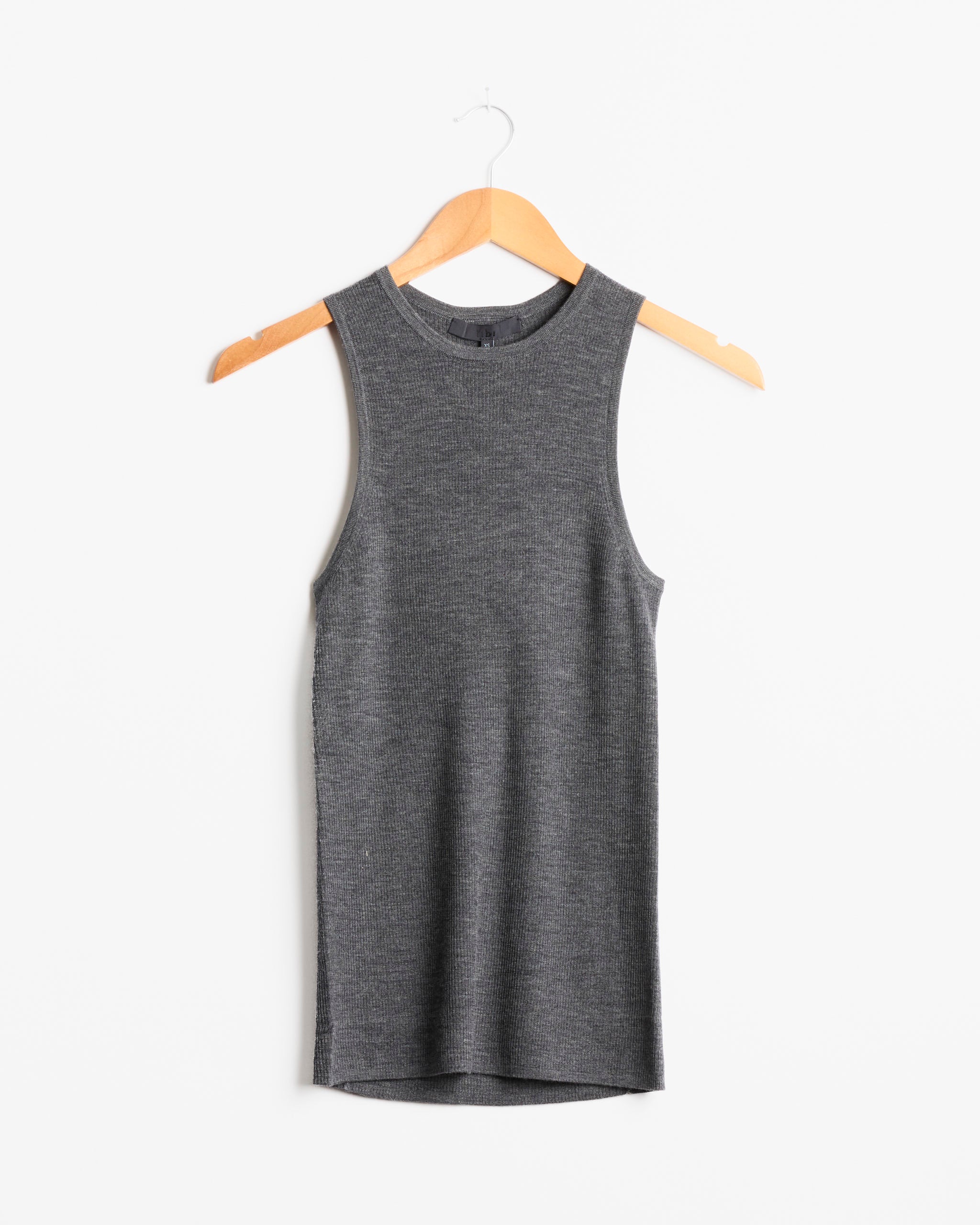 Tibi Feather Weight Ribbed Tank - Charcoal Grey / XS (287889)