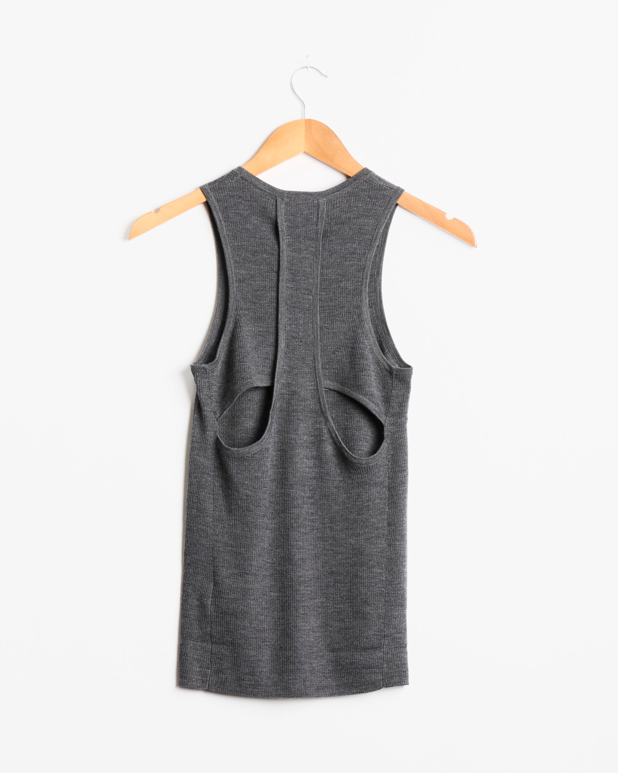 Tibi Feather Weight Ribbed Tank - Charcoal Grey / XS (287889)