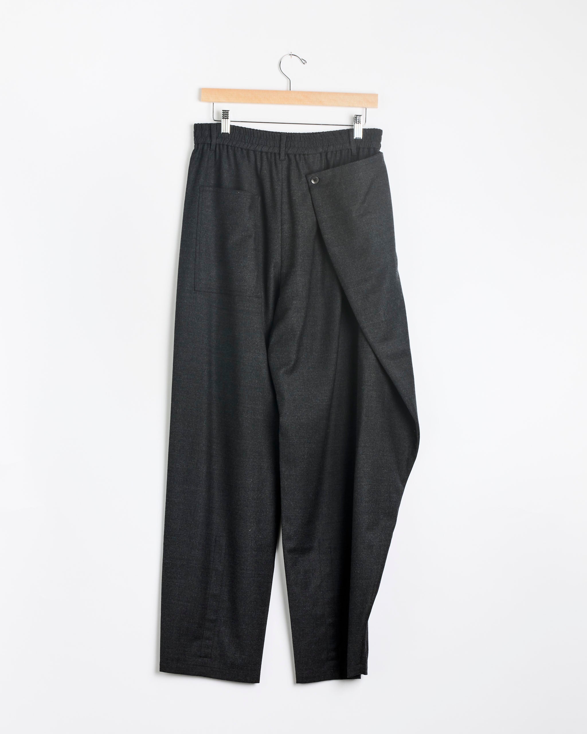 Cozy Flannel Side Drape Pant in Dark Heather Grey - Dark Heather Grey / S (287894)