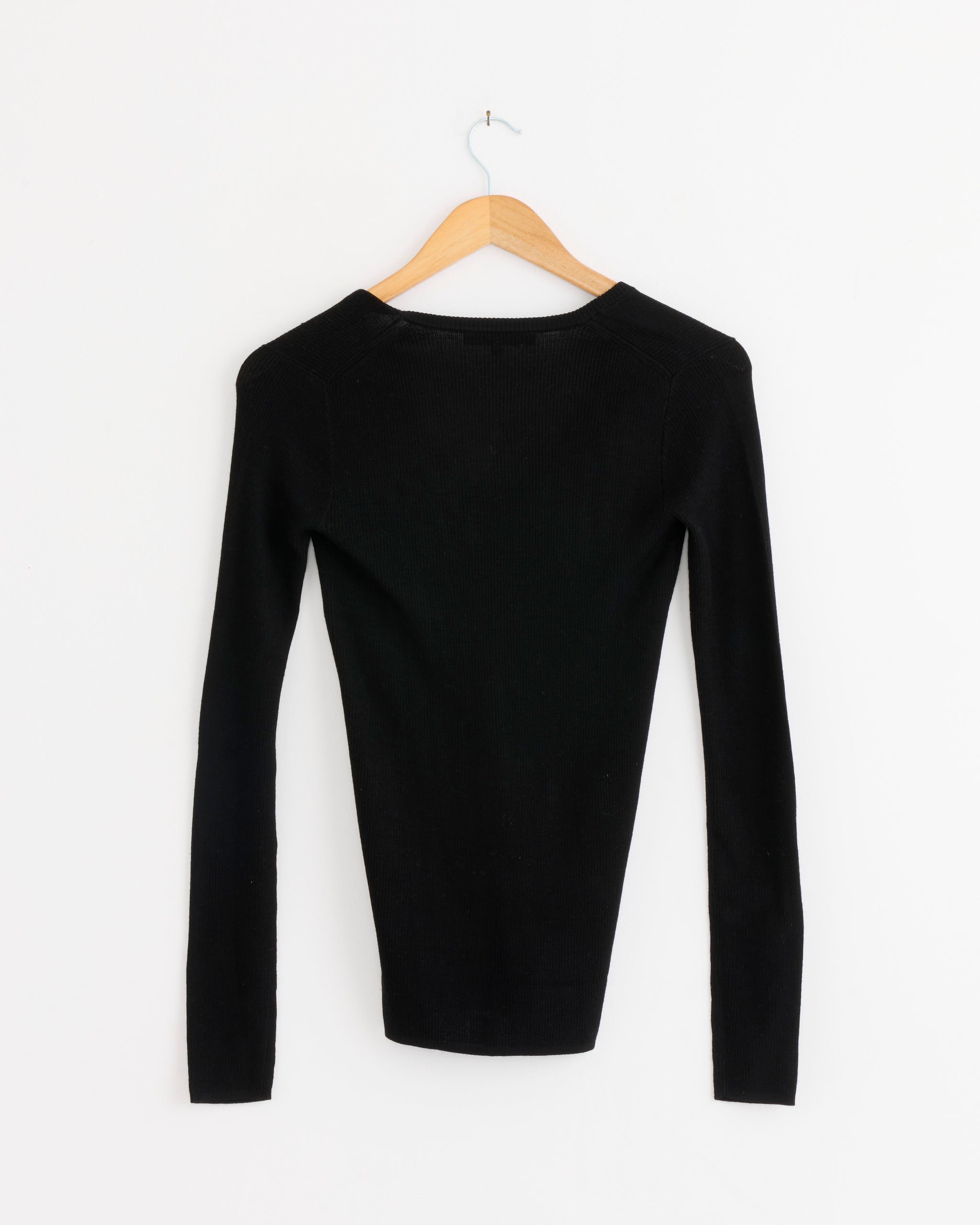 Tibi Feather Weight V Neck Sweater - Black / XS (287906)