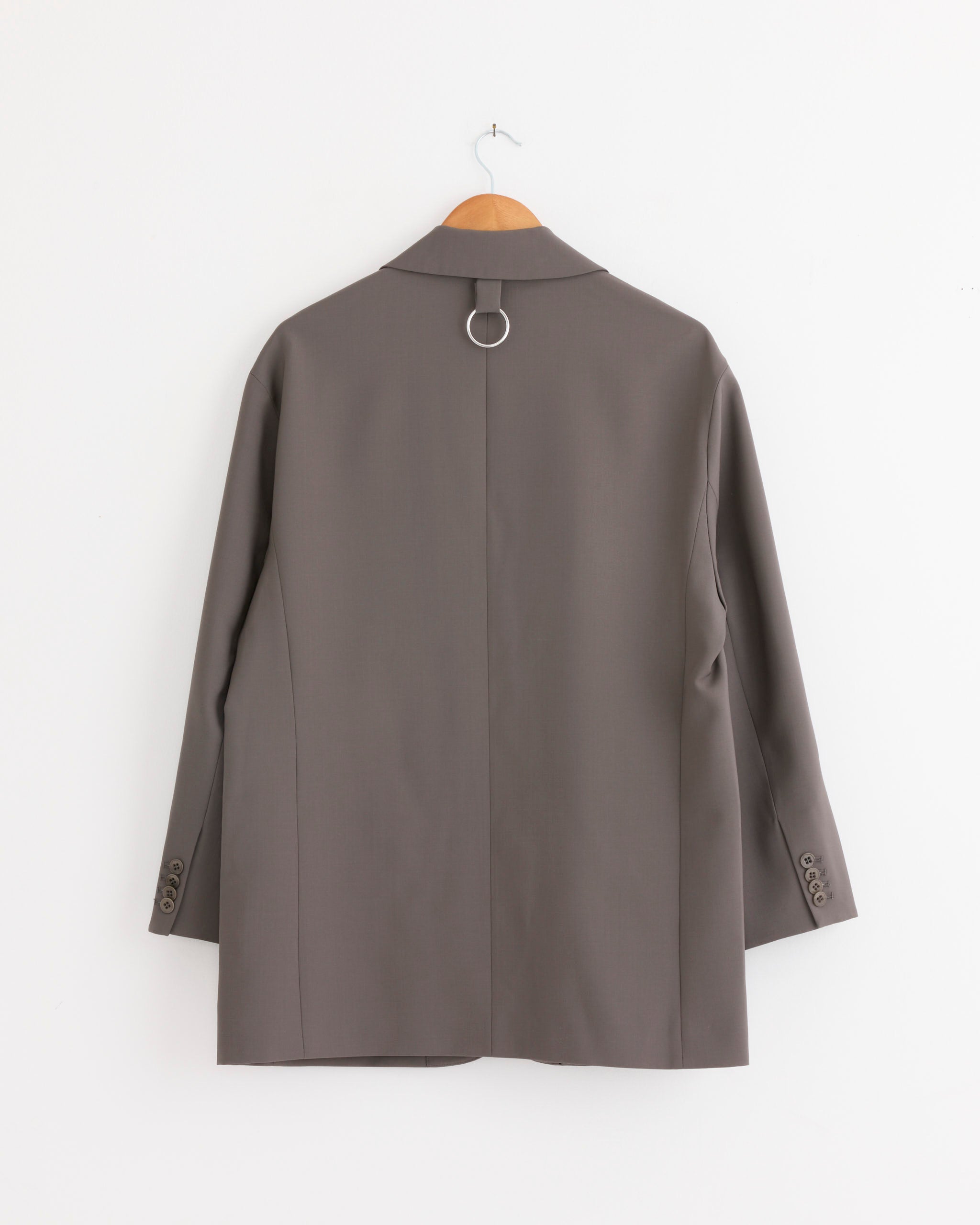 Tibi Tropical Wool Liam Blazer - Dark Stone / XS (287947)