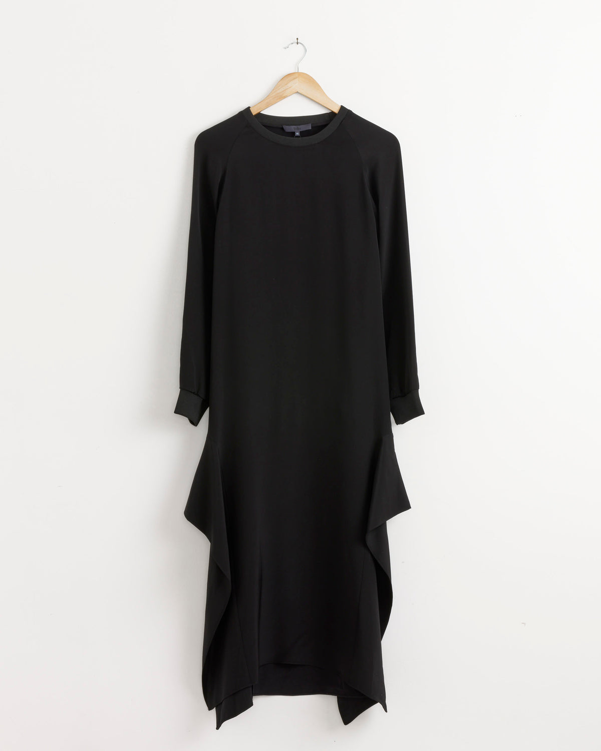 4 Ply Silk Ruffle Detail Dress in Black - Black / XS (287961)
