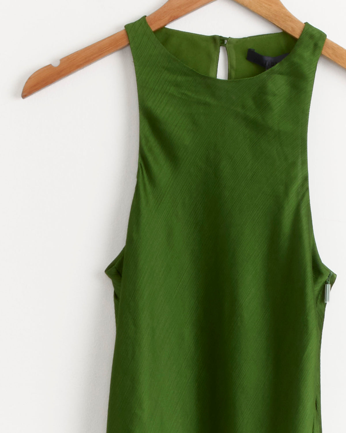 Tibi Plisse Maxi Bias Dress - Green / 2 (287965)