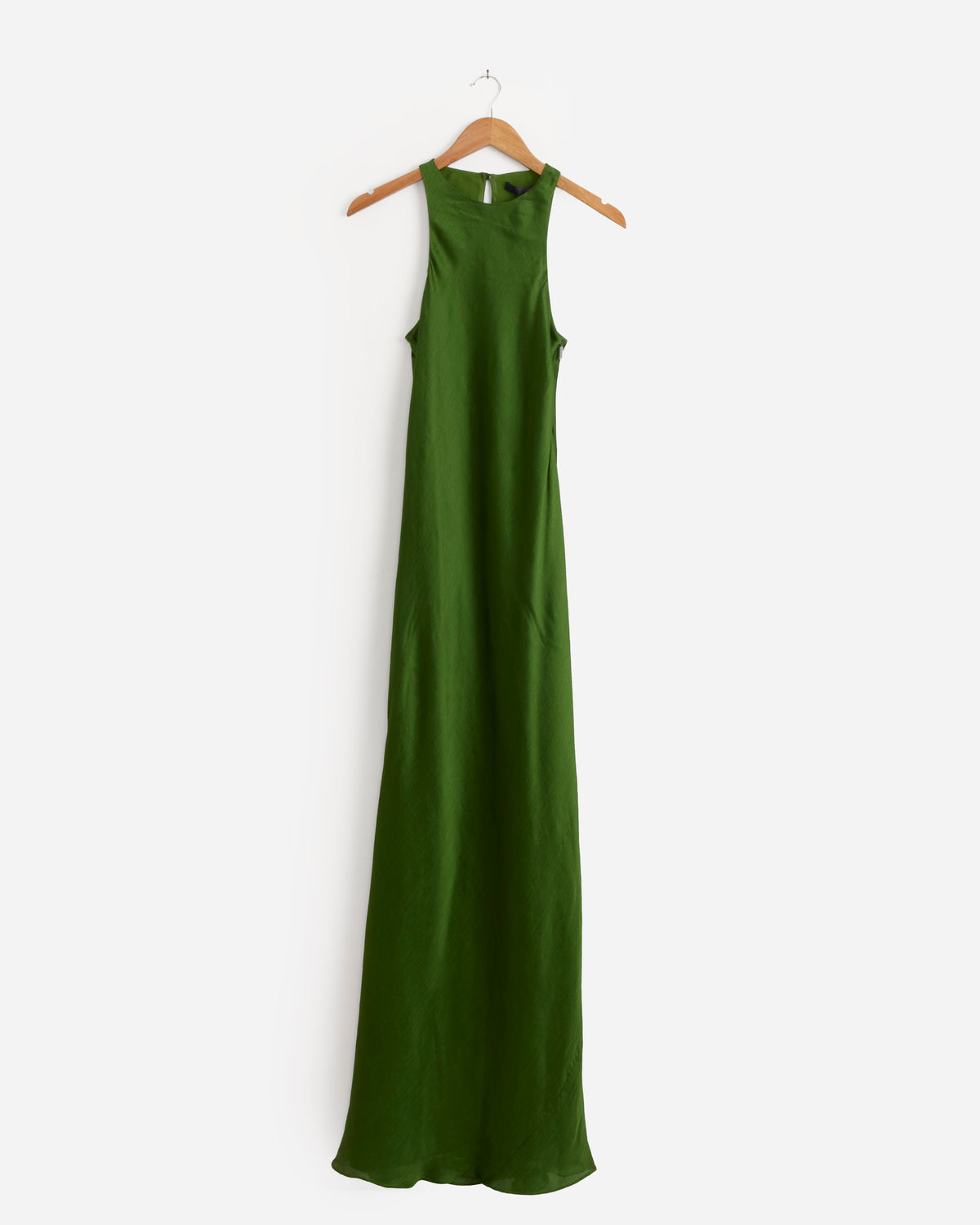 Tibi Plisse Maxi Bias Dress - Green / 2 (287965)