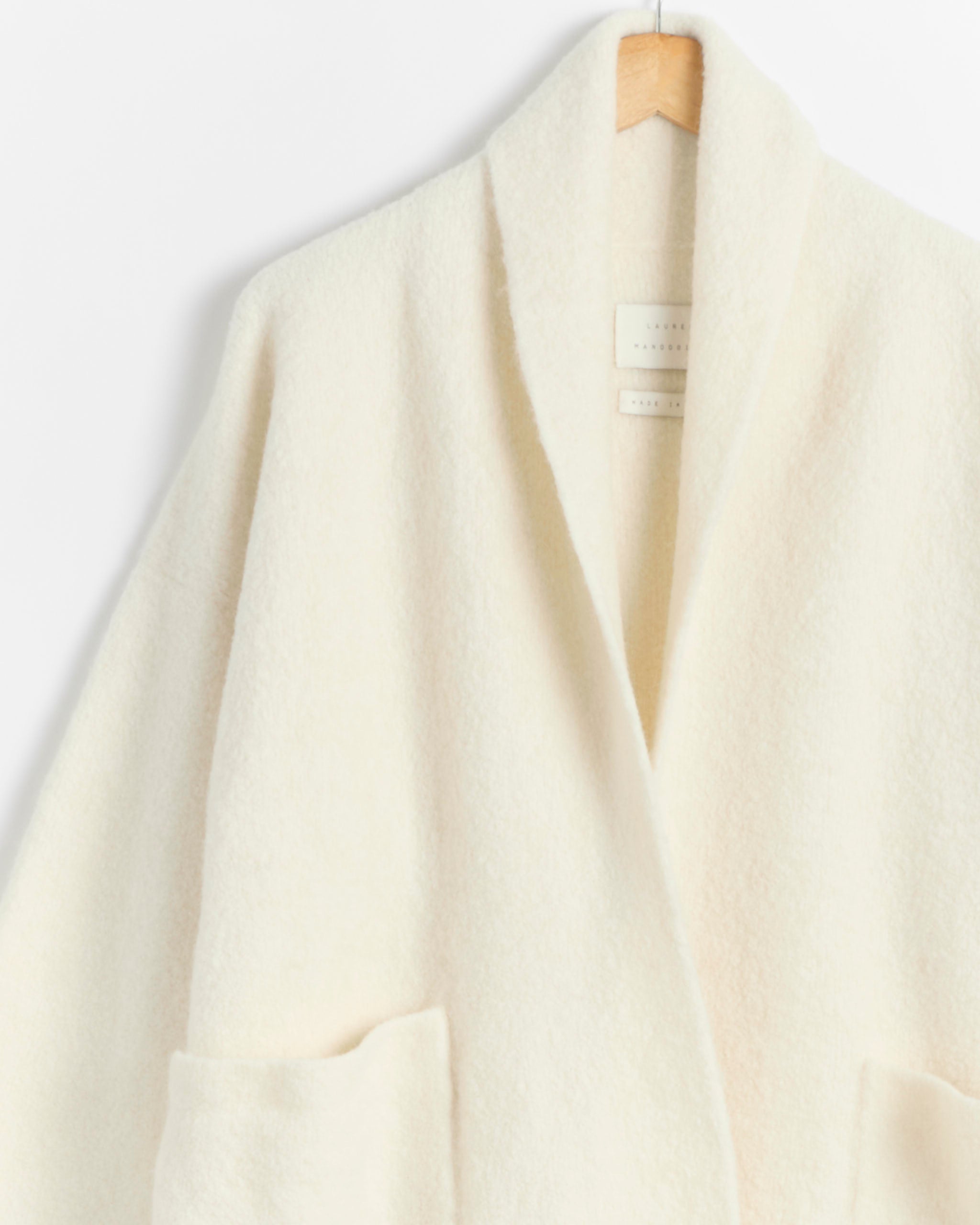 Double Face Long Coat in Raw White