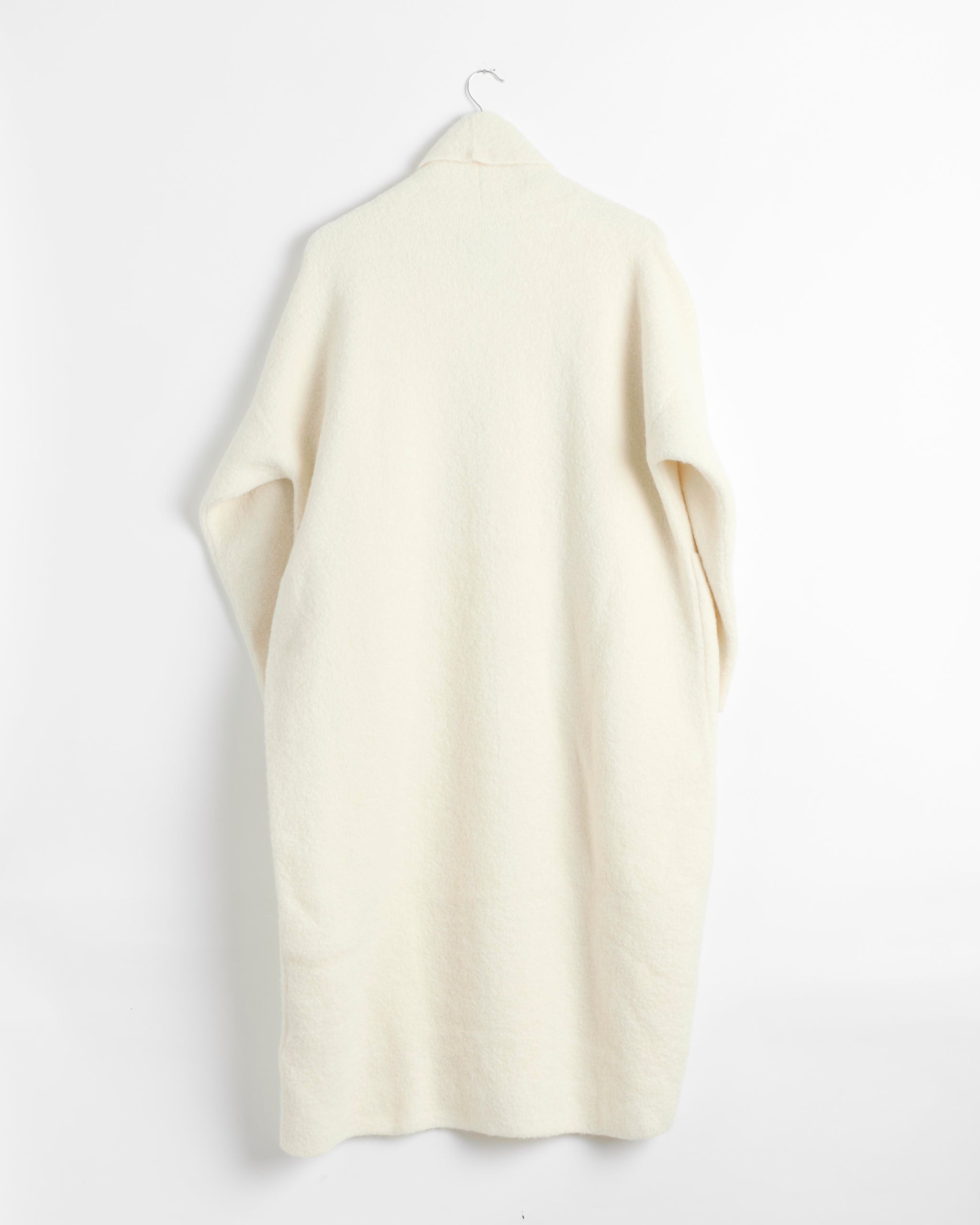 Double Face Long Coat in Raw White