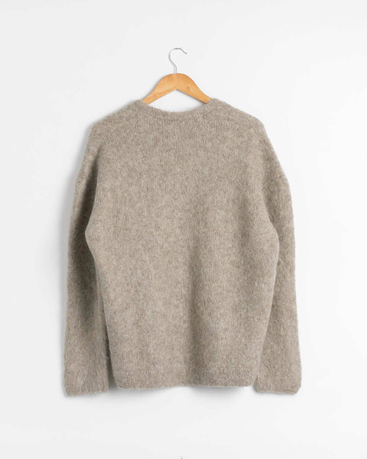 Lauren Manoogian Brushed V Neck Sweater - Grey Melange / 1 (287989)