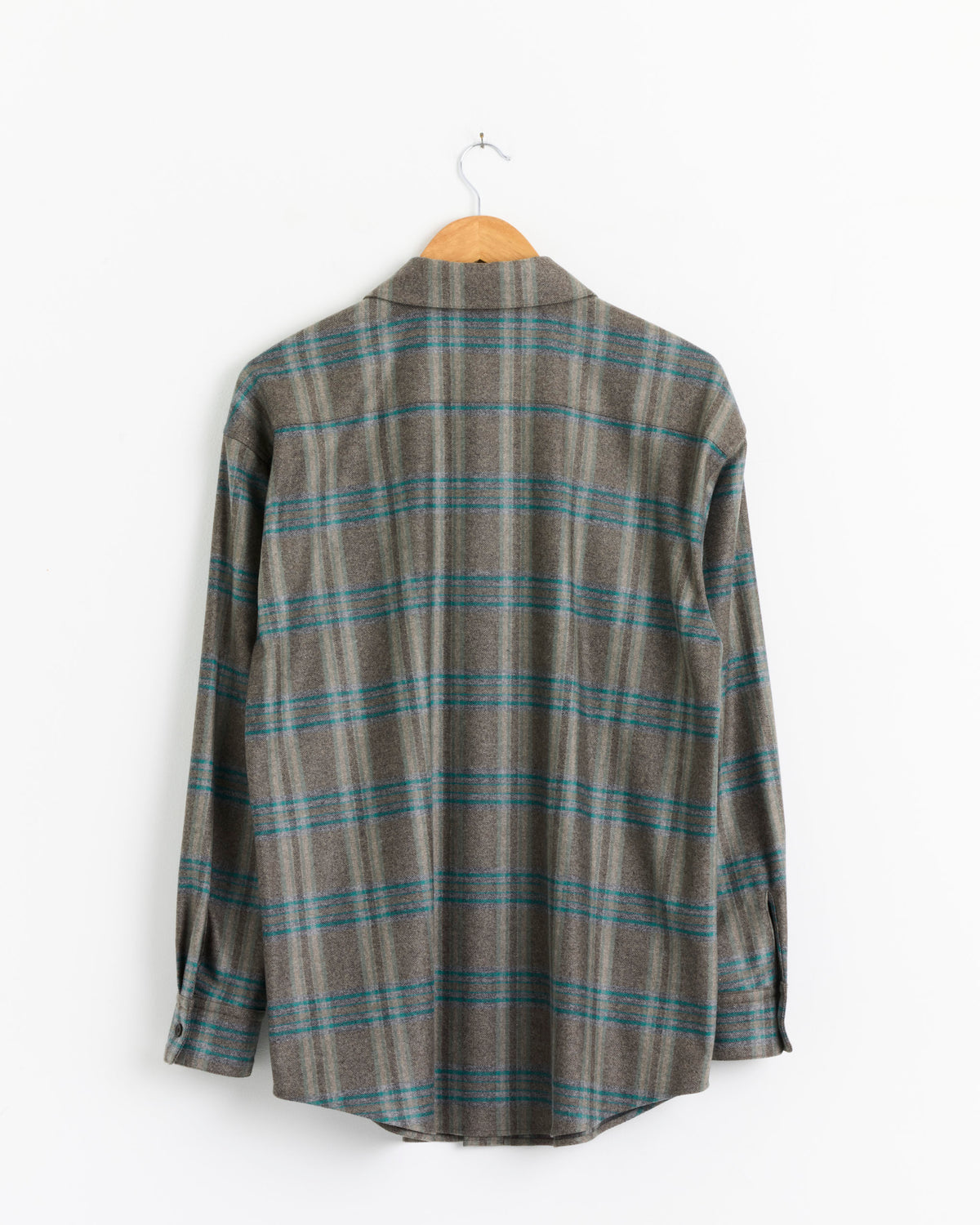 Auralee Wool Fulling Flannel Shirt - Top Brown Green Check / 1 (288224)
